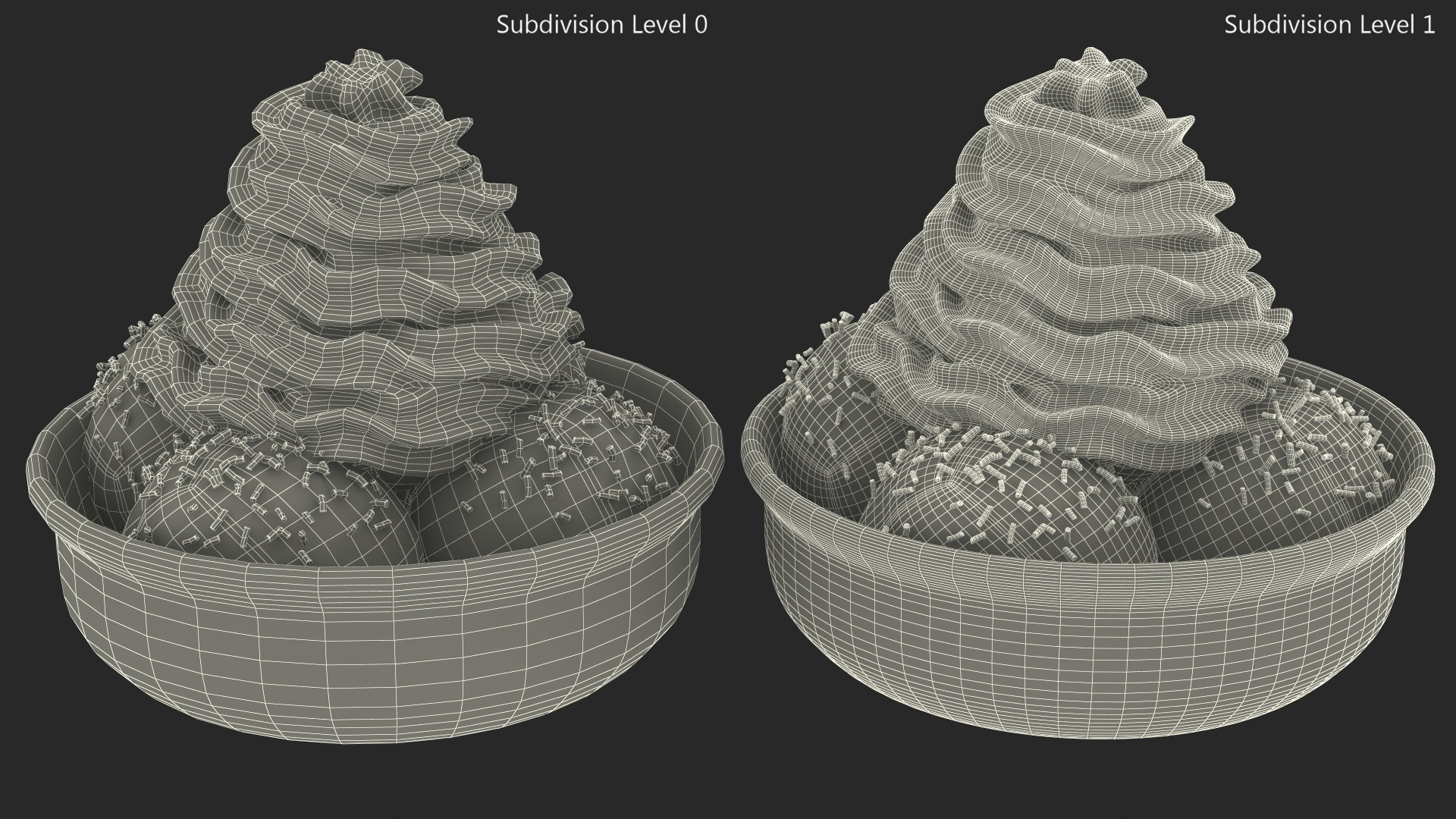 3D Ice-Cream with Whipped Cream model