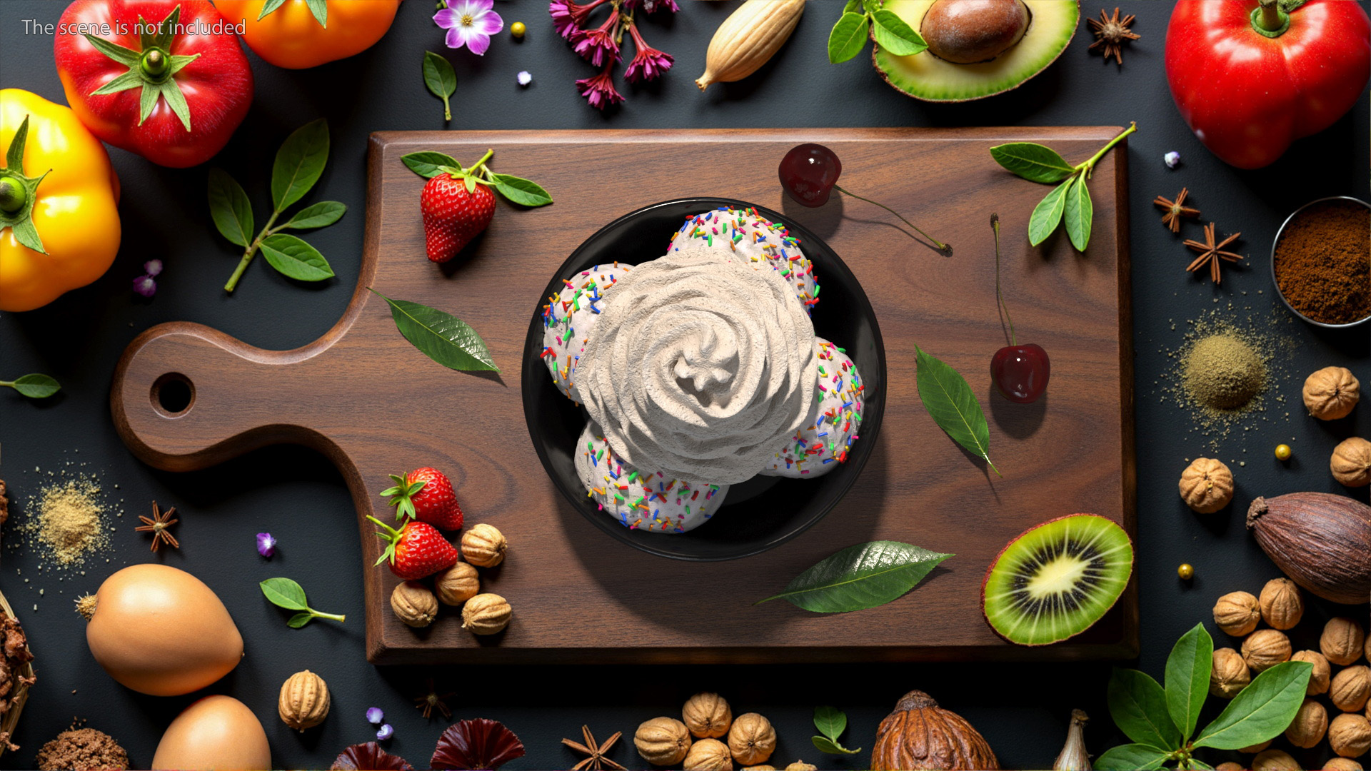 3D Ice-Cream with Whipped Cream model