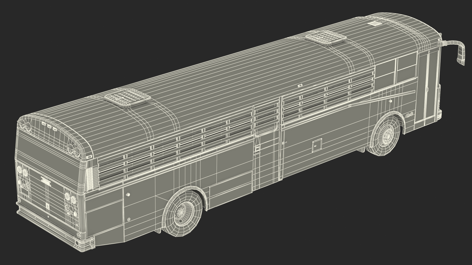 Prison Transport Bus Thomas Saf T Liner Black Rigged 3D