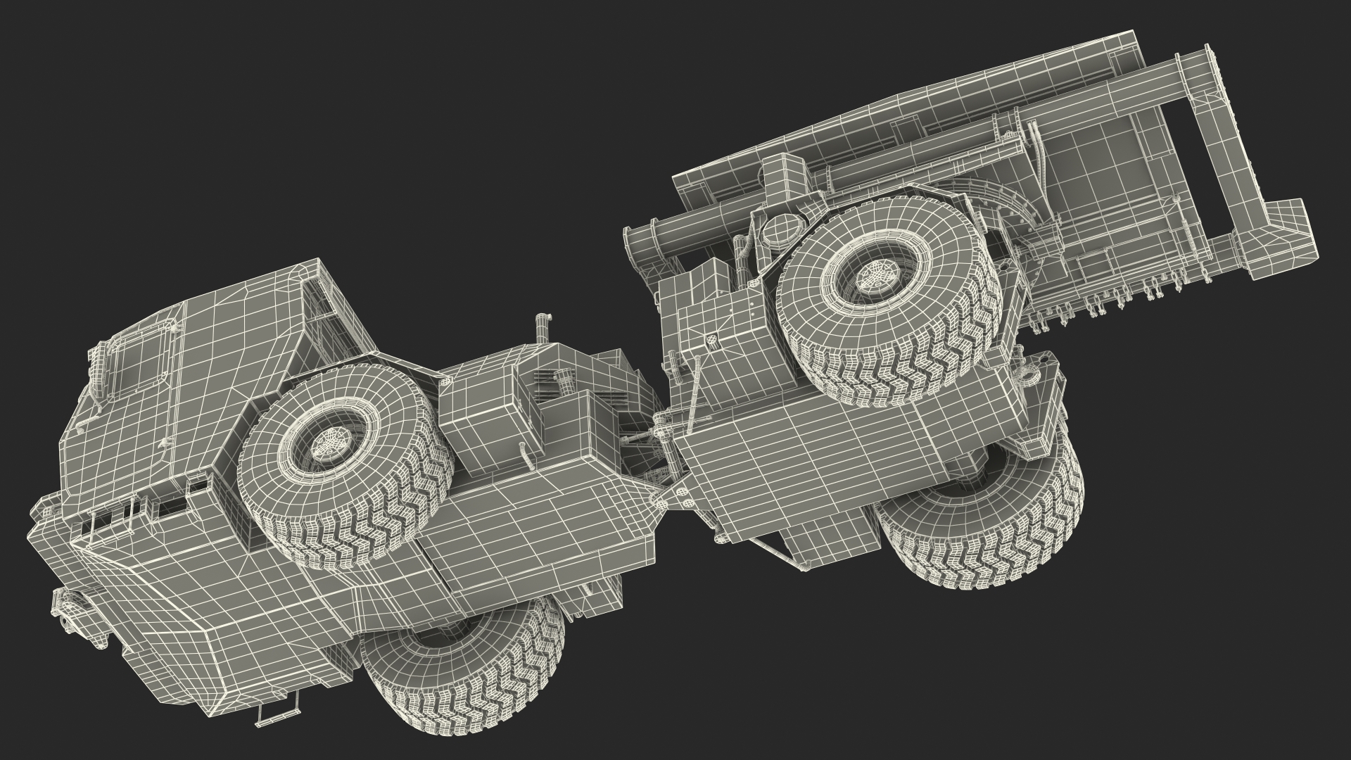 Grey Old Mine Flail Vehicle Hydrema 910 3D model