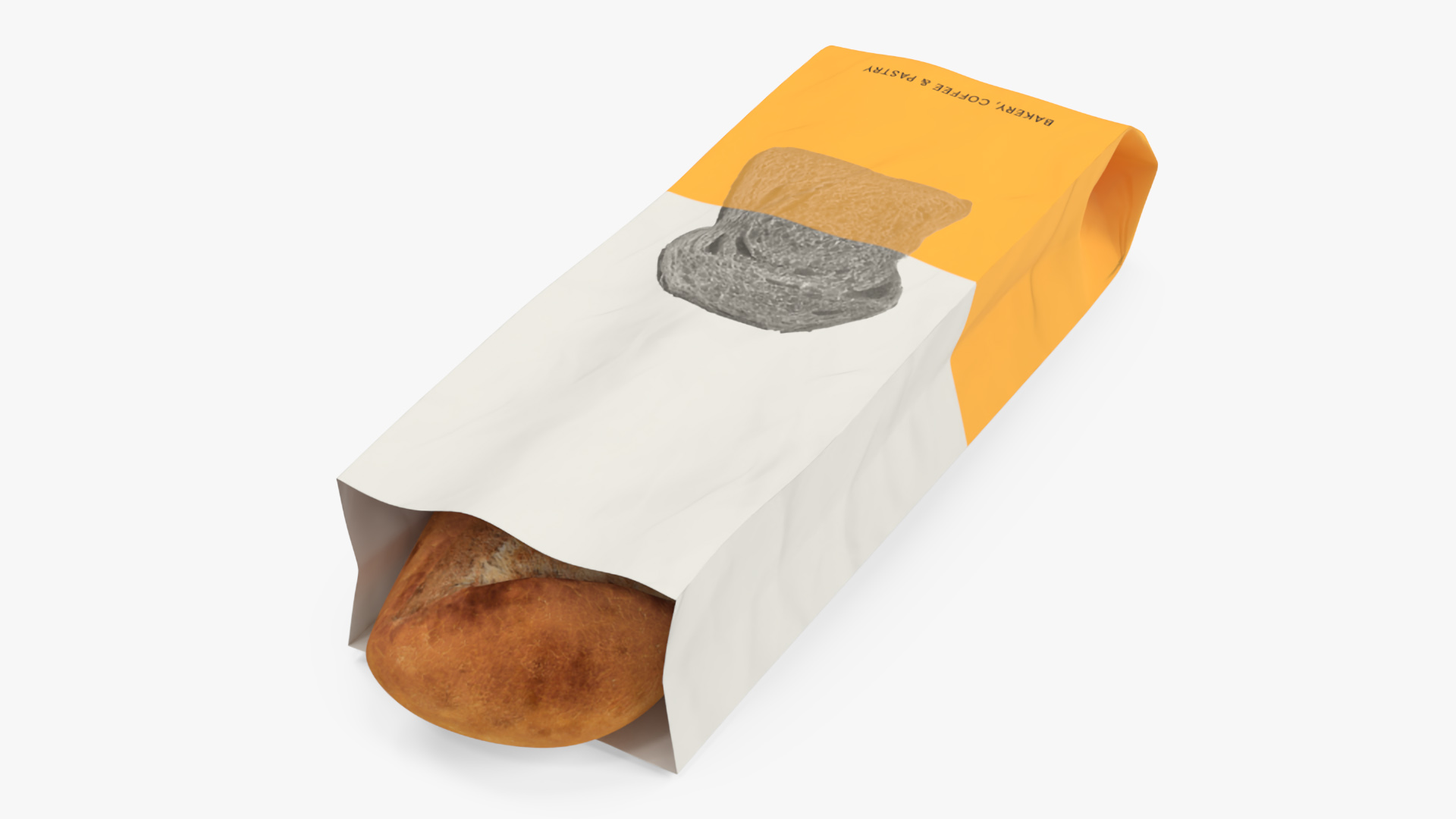 3D Paper Bread Bag White