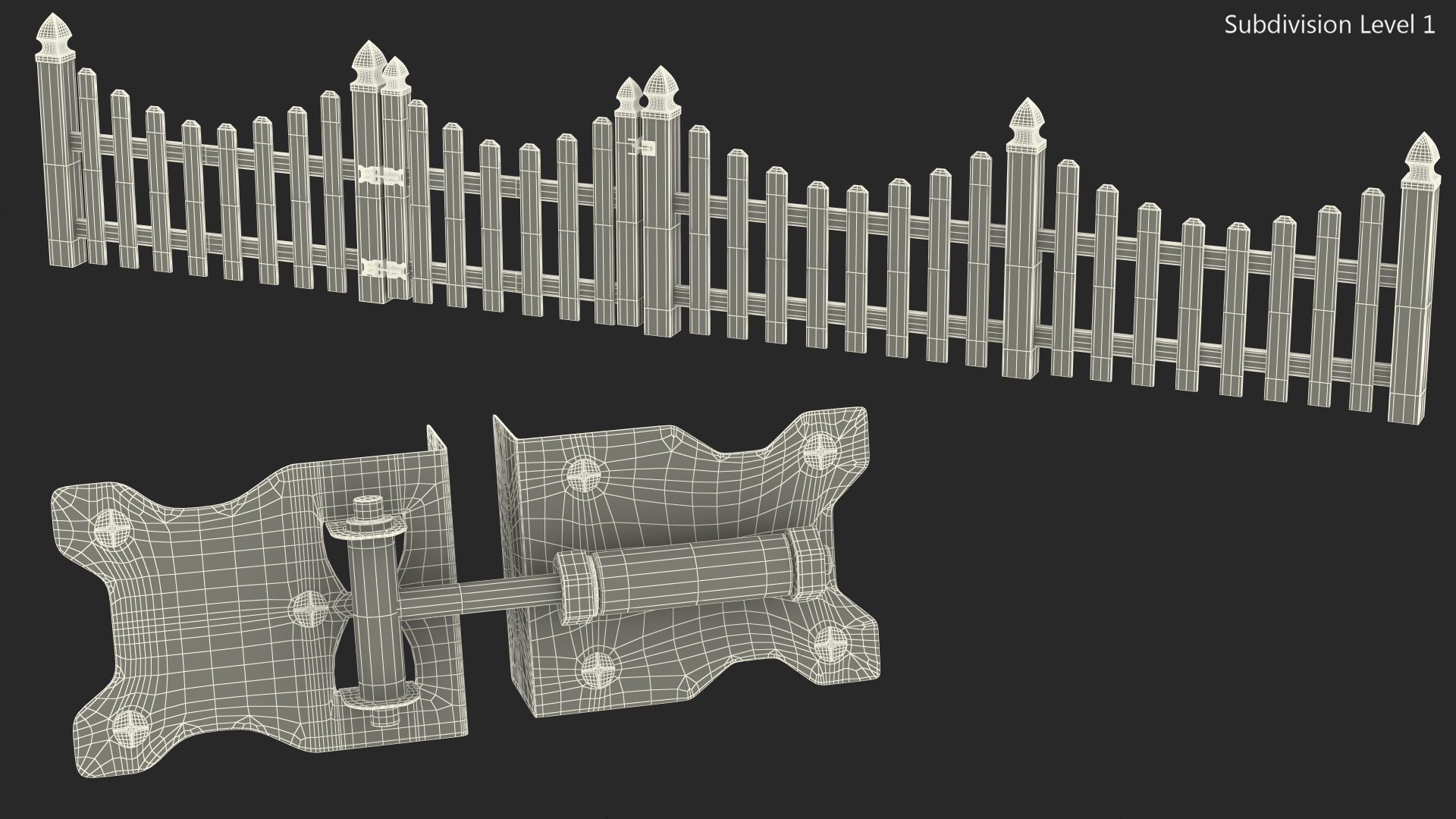 3D Scalloped Fence Section model