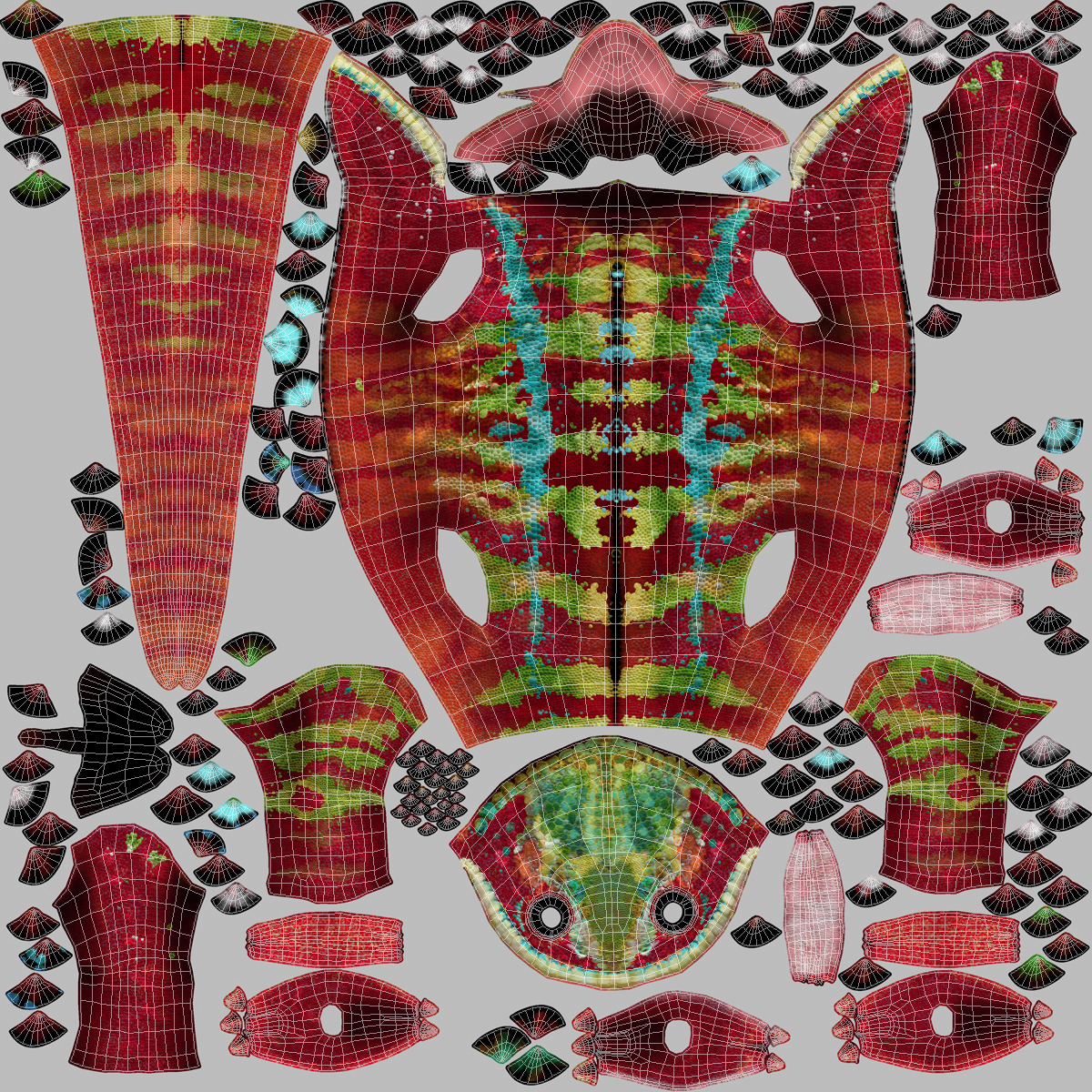 3D Chameleon Red model