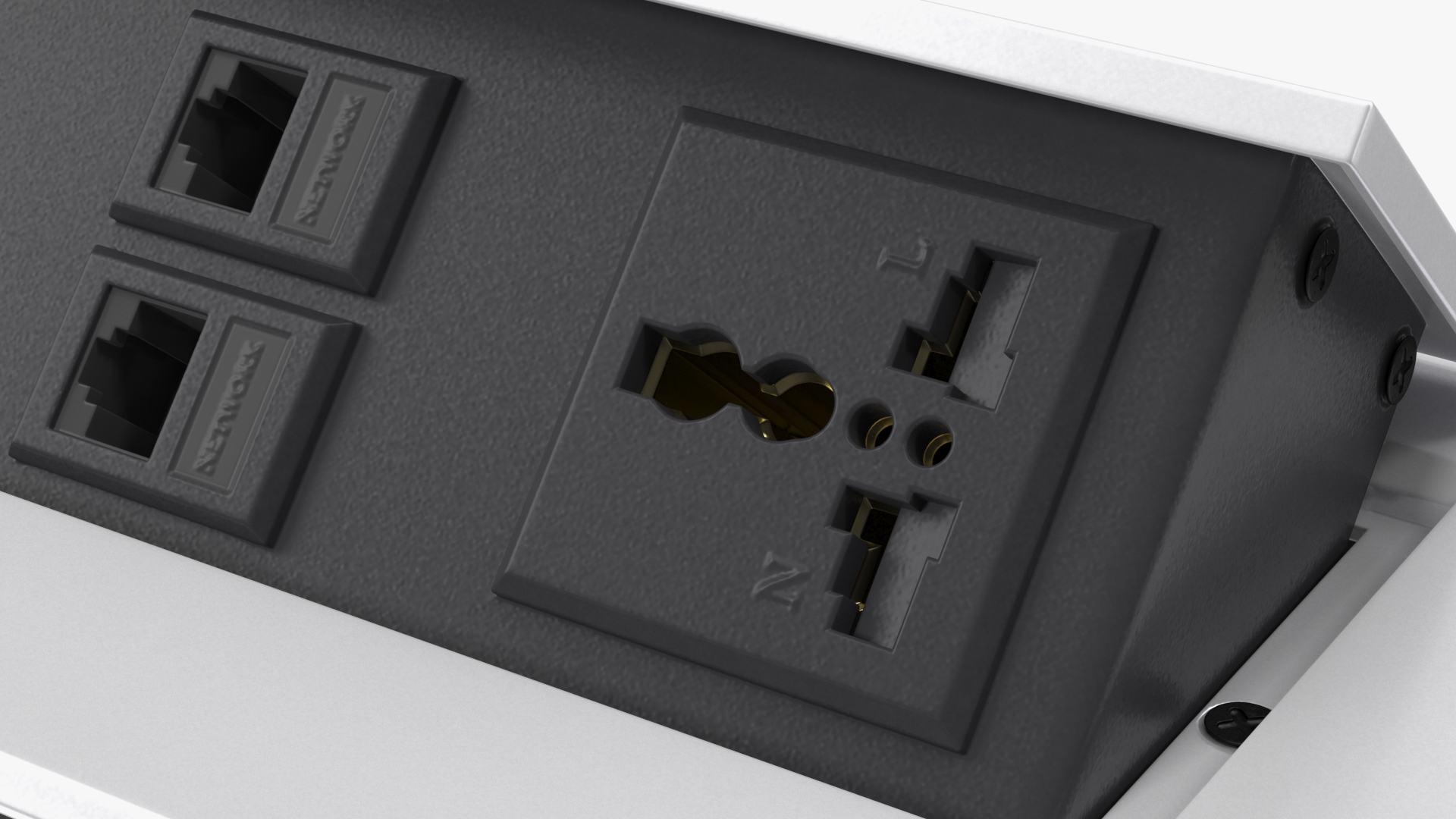 Office Furniture Tabletop Switch Socket Grey 3D model