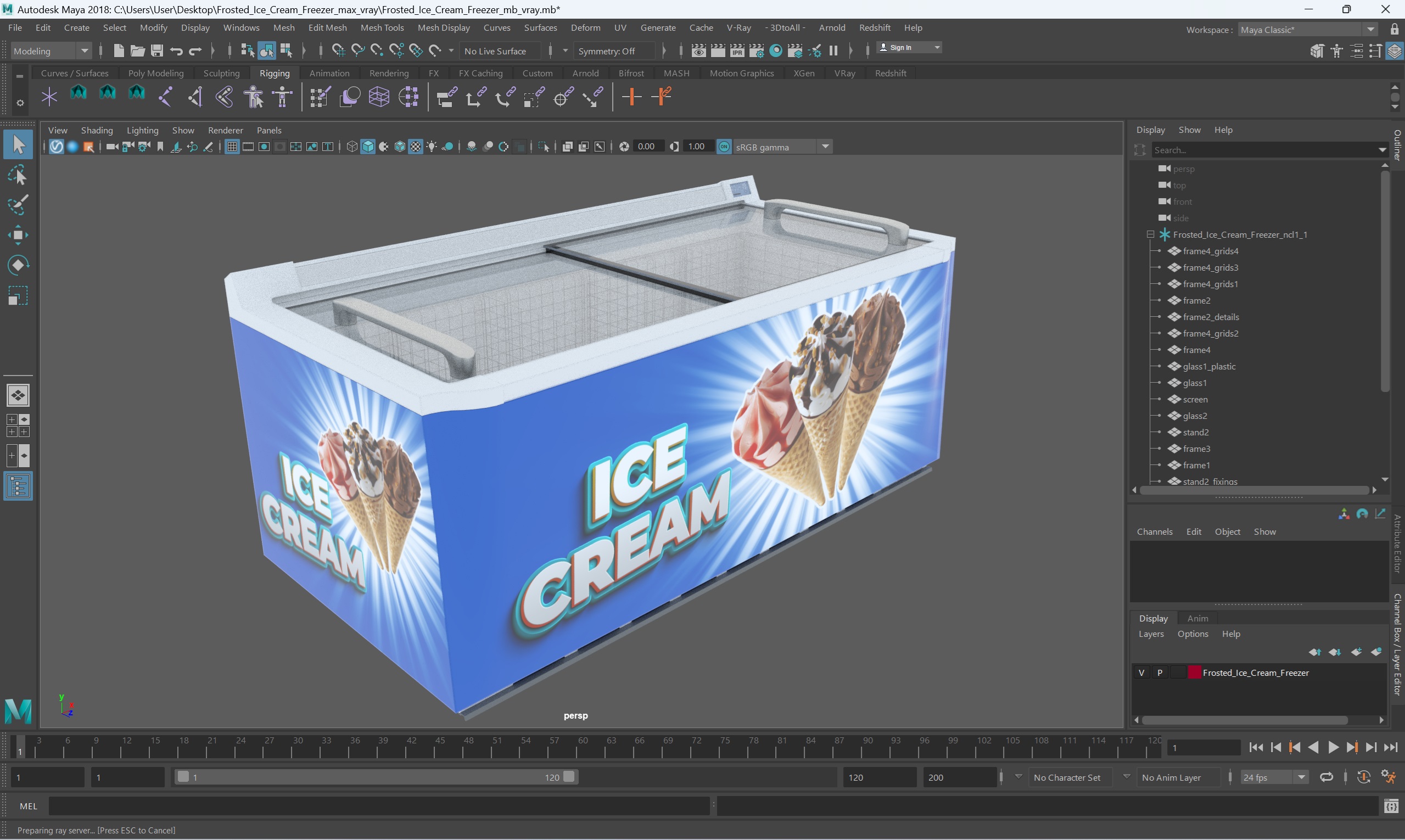 3D model Frosted Ice Cream Freezer