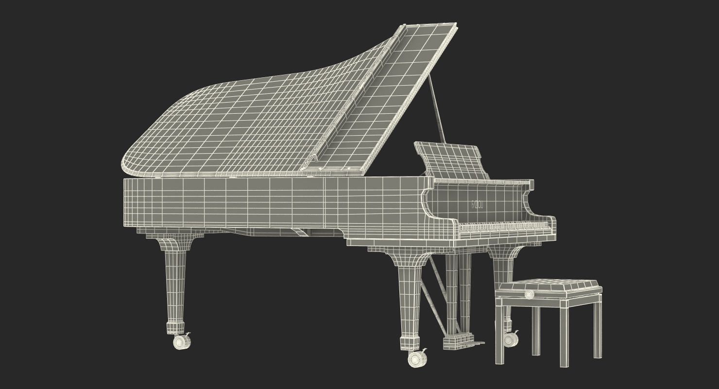 3D model Grand Piano Fazioli with Bench