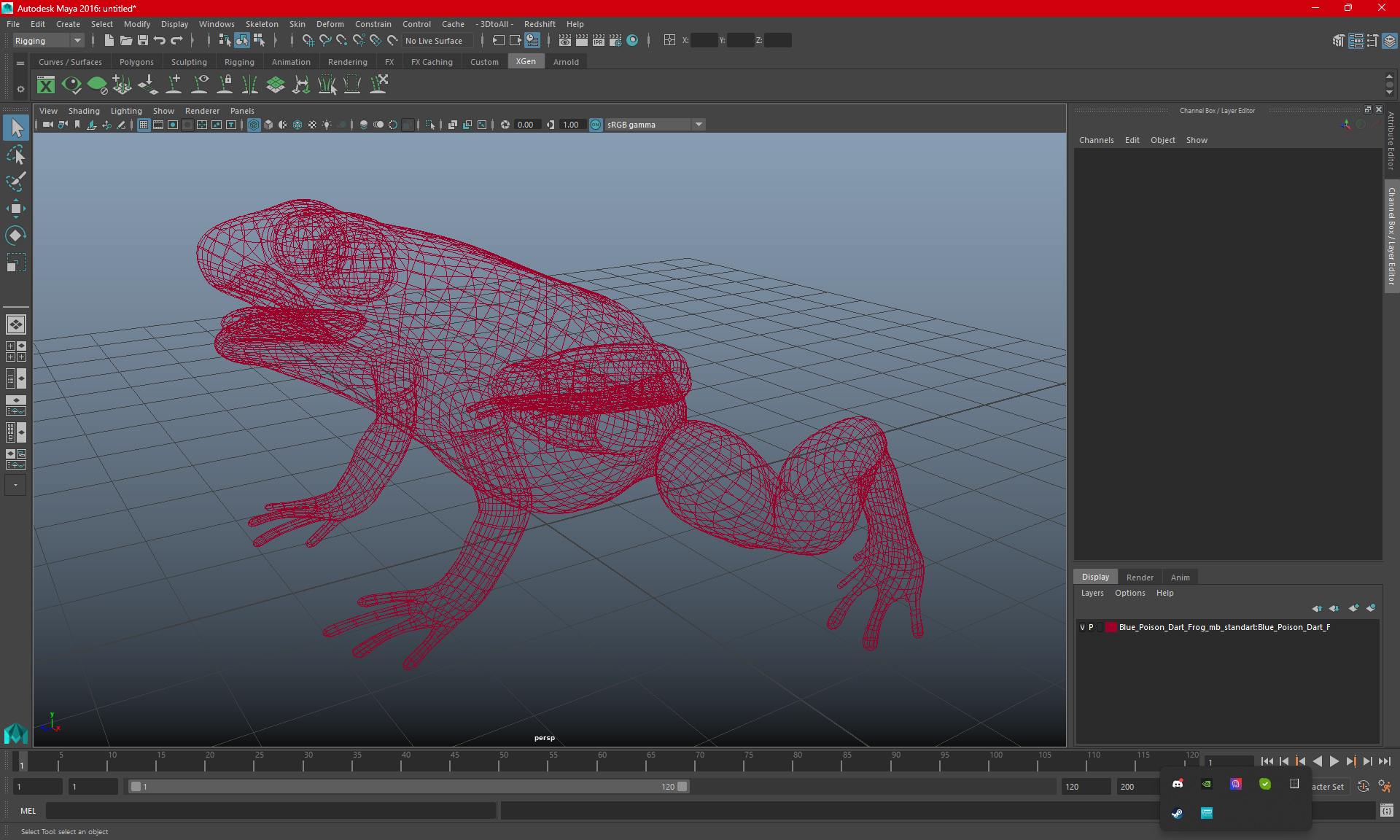 3D Golden Poison Frog model