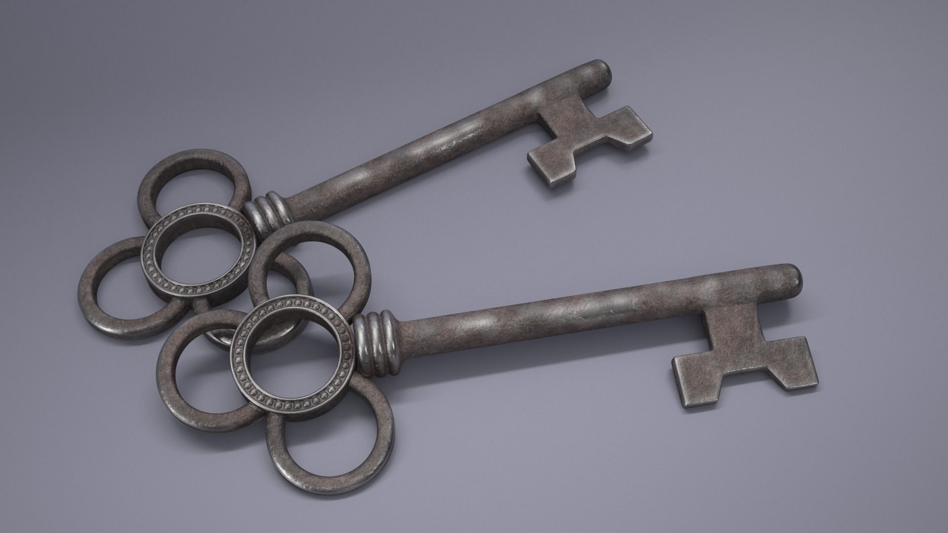 3D model Traditional Skeleton Key Steel