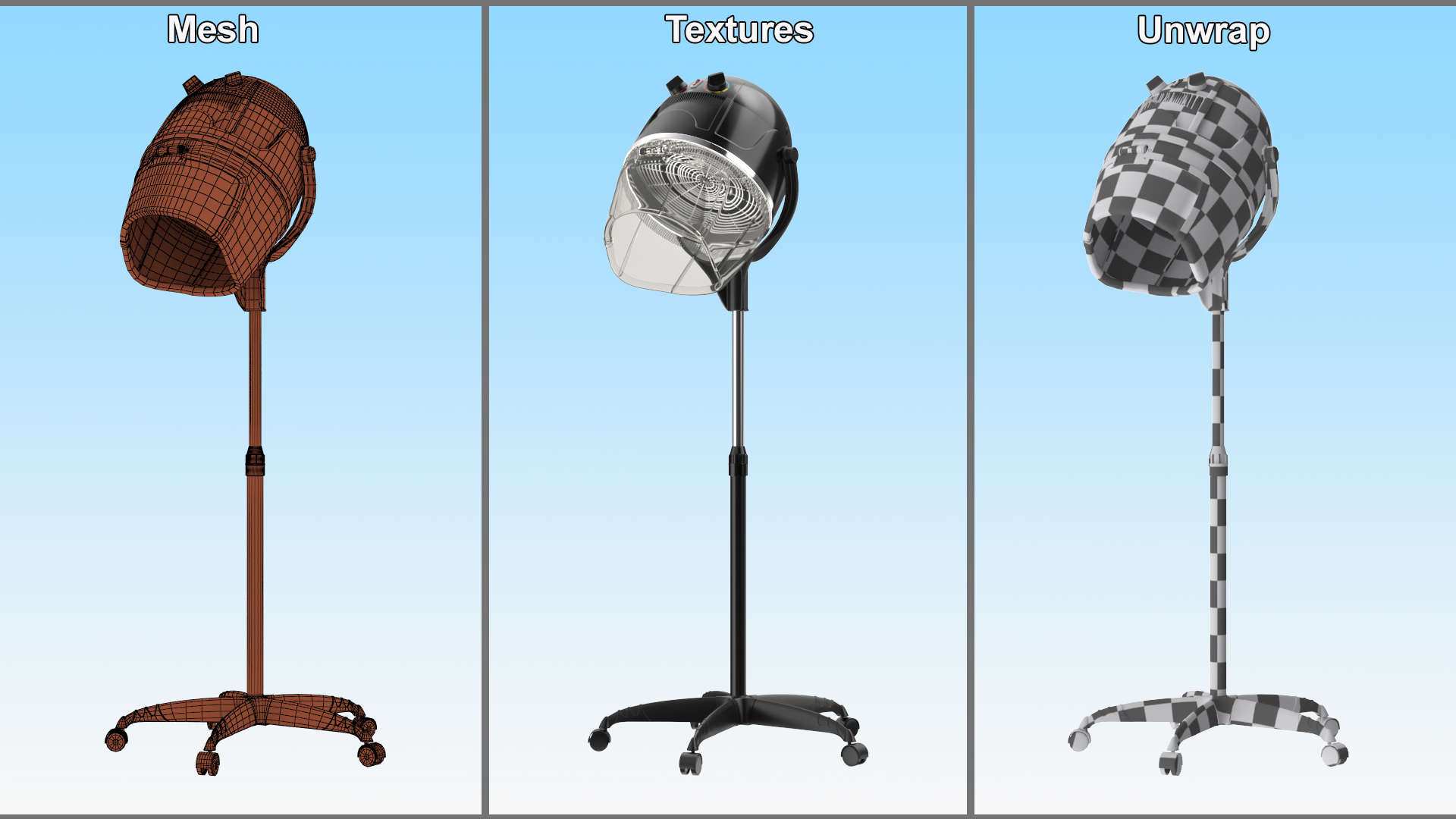 Salon Stand Hair Dryer 3D