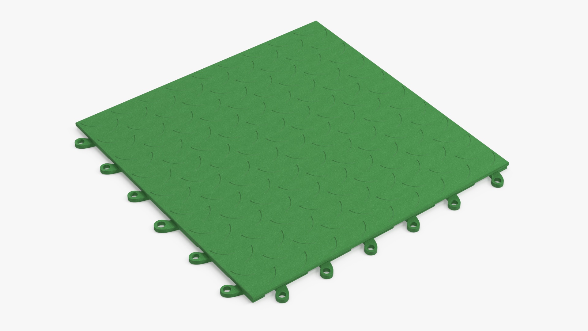 3D Connectable Floor Mat Piece Green model