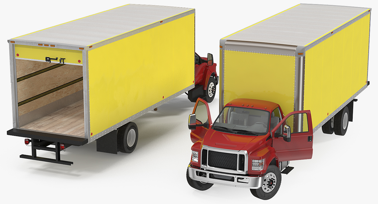 3D Box Truck Generic Simple Interior model