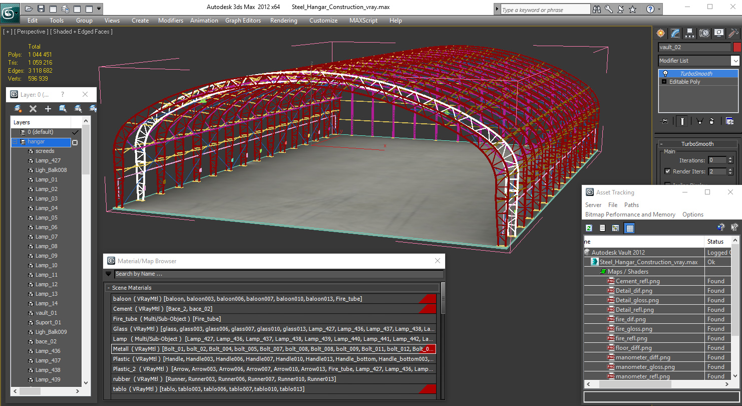 3D model Steel Hangar Construction