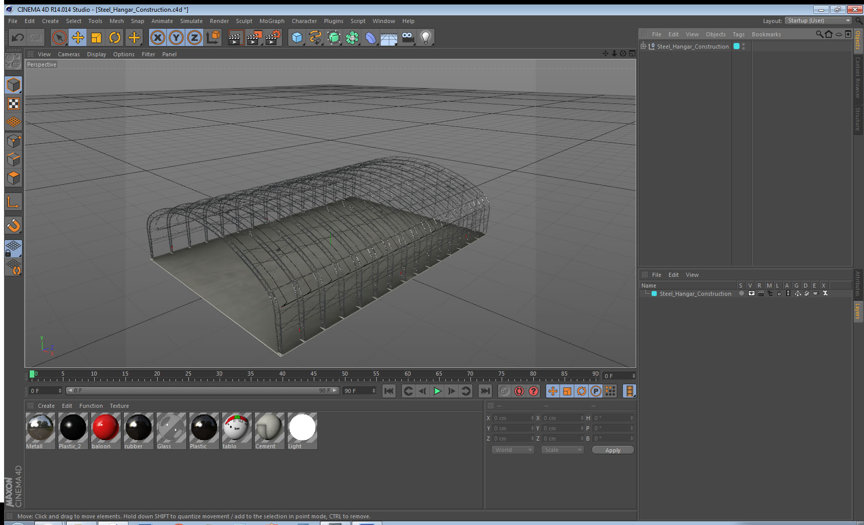 3D model Steel Hangar Construction