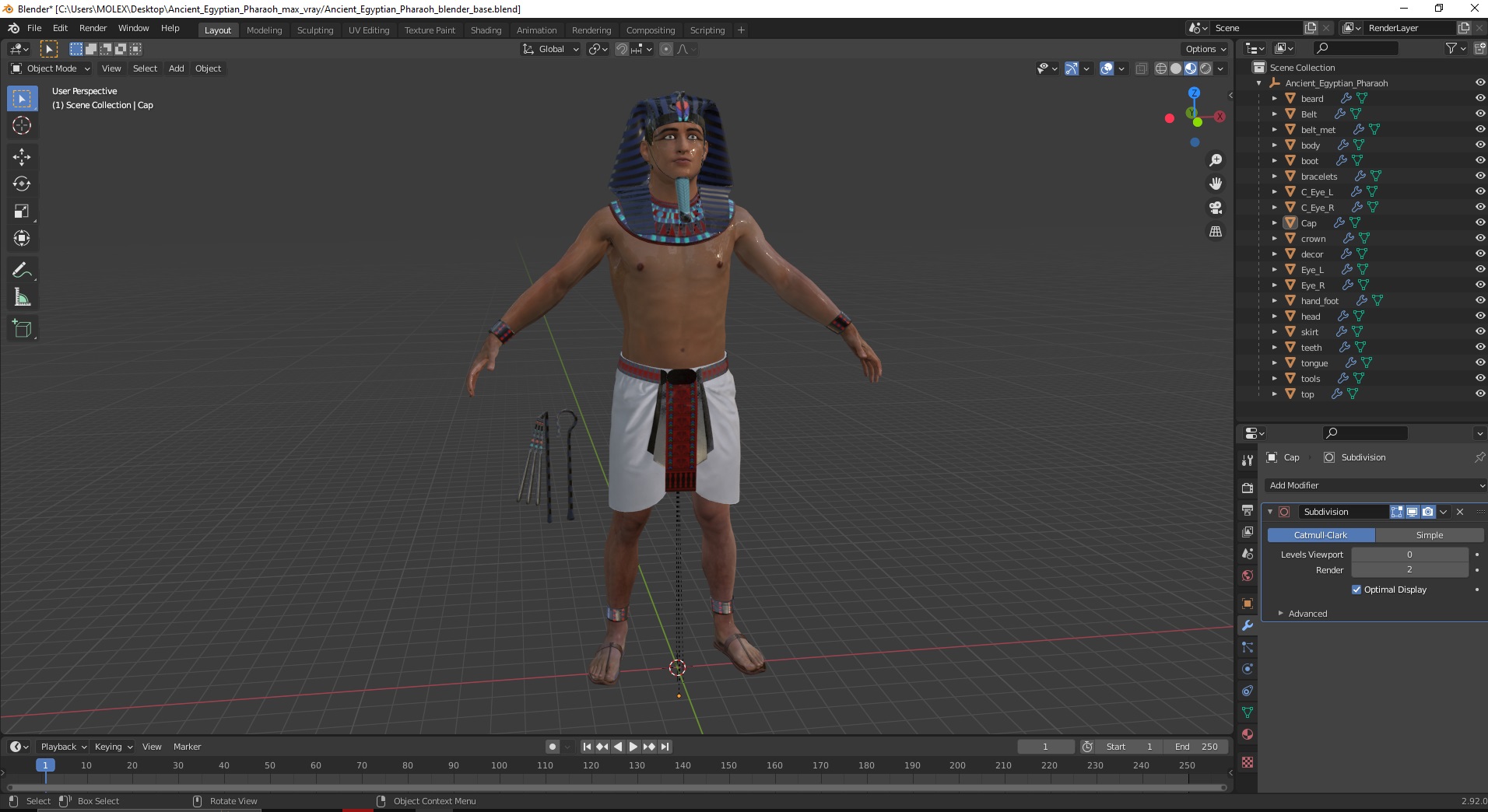 Ancient Egyptian Pharaoh 3D model