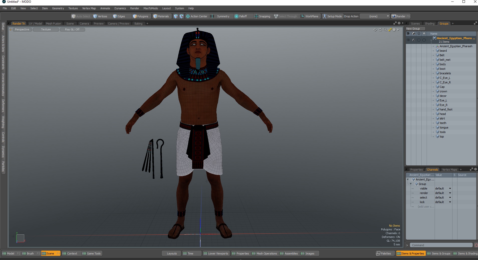 Ancient Egyptian Pharaoh 3D model