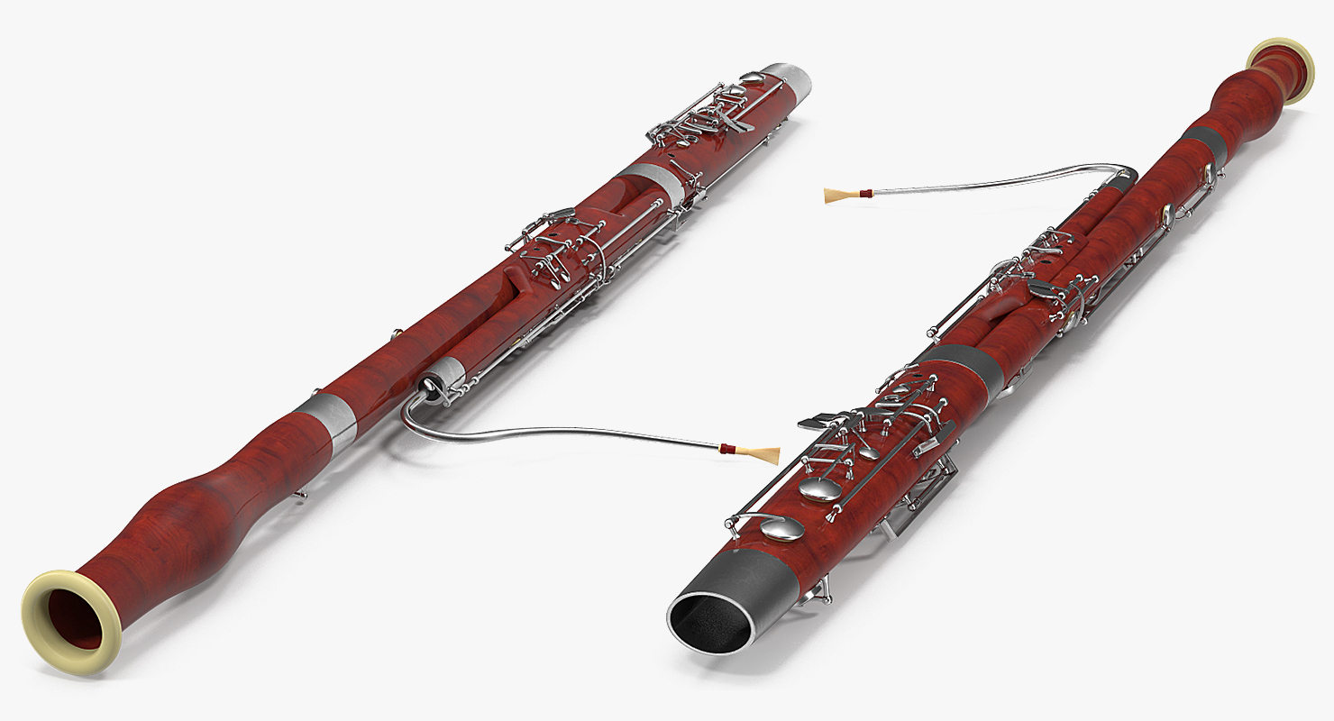 3D Bassoon Musical Instrument