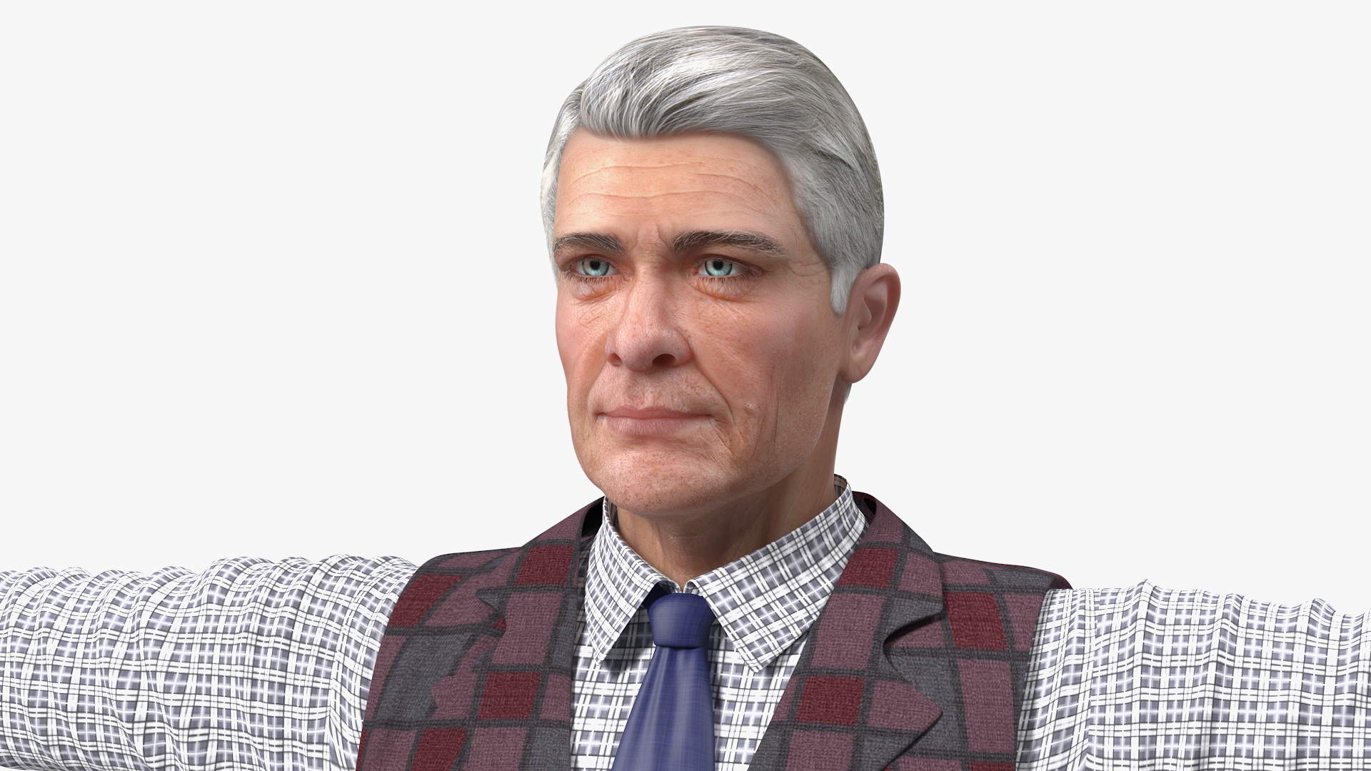 3D model Elderly Man Casual Wear Rigged