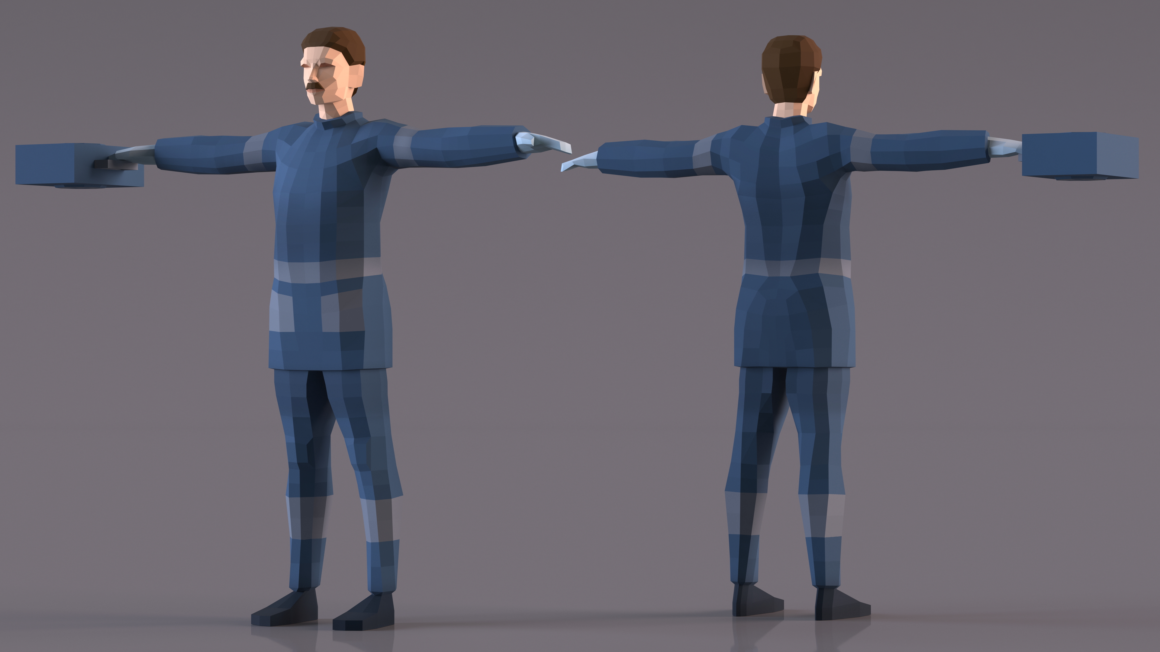 Paramedic Low Poly Rigged for Cinema 4D 3D model