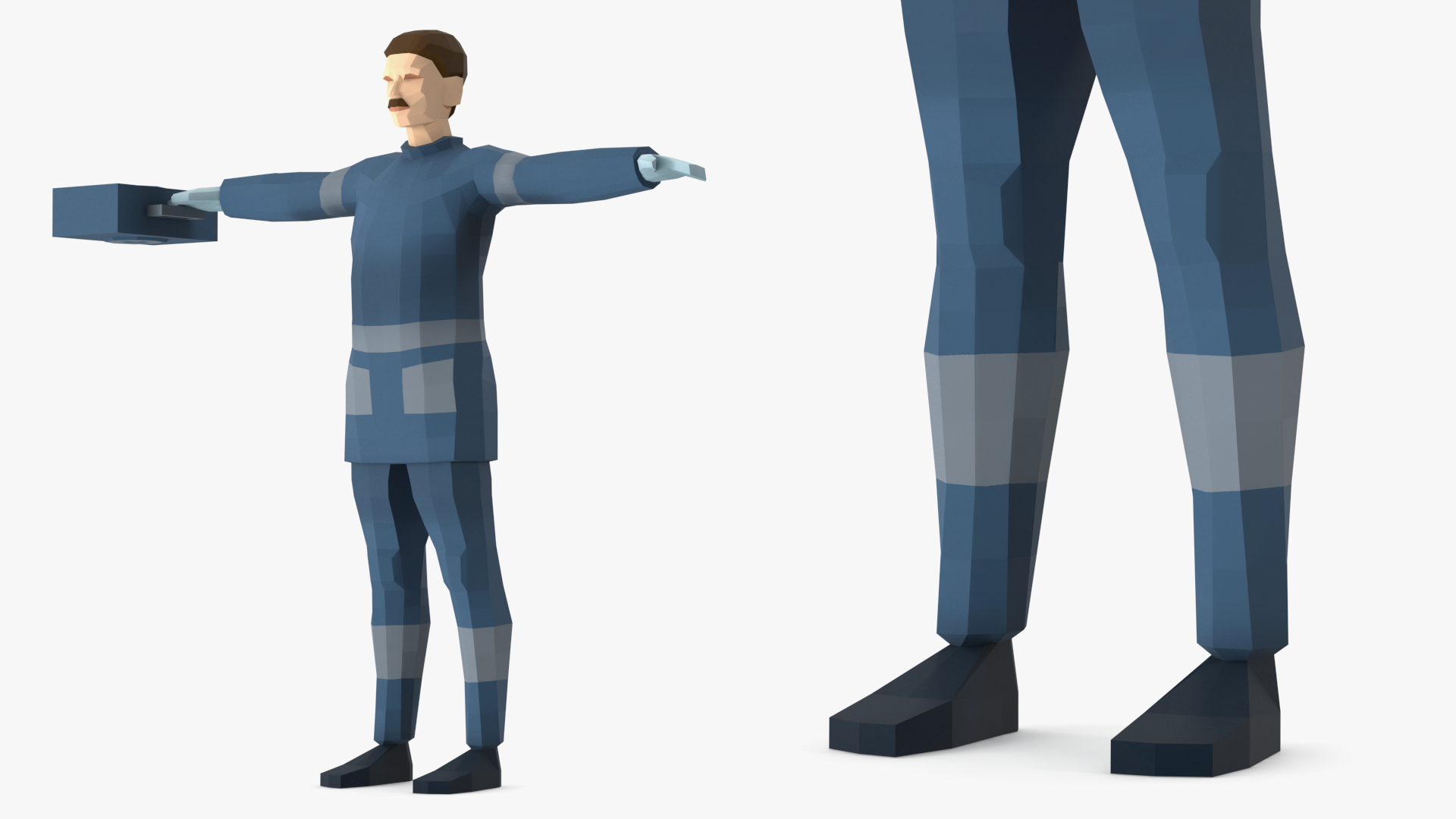 Paramedic Low Poly Rigged for Cinema 4D 3D model