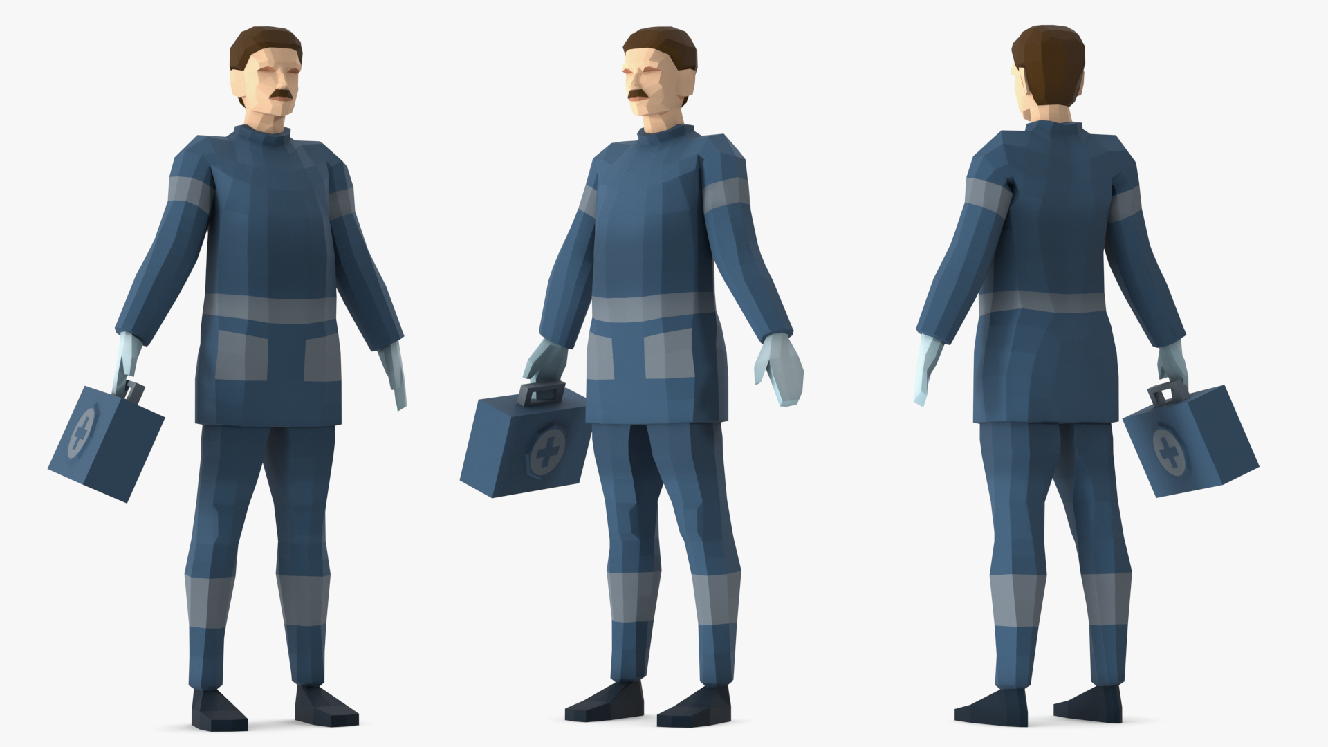 3D model Paramedic Low Poly Rigged