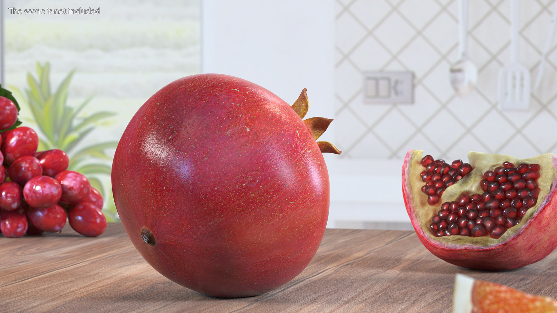 3D Fresh Pomegranate Fruit model