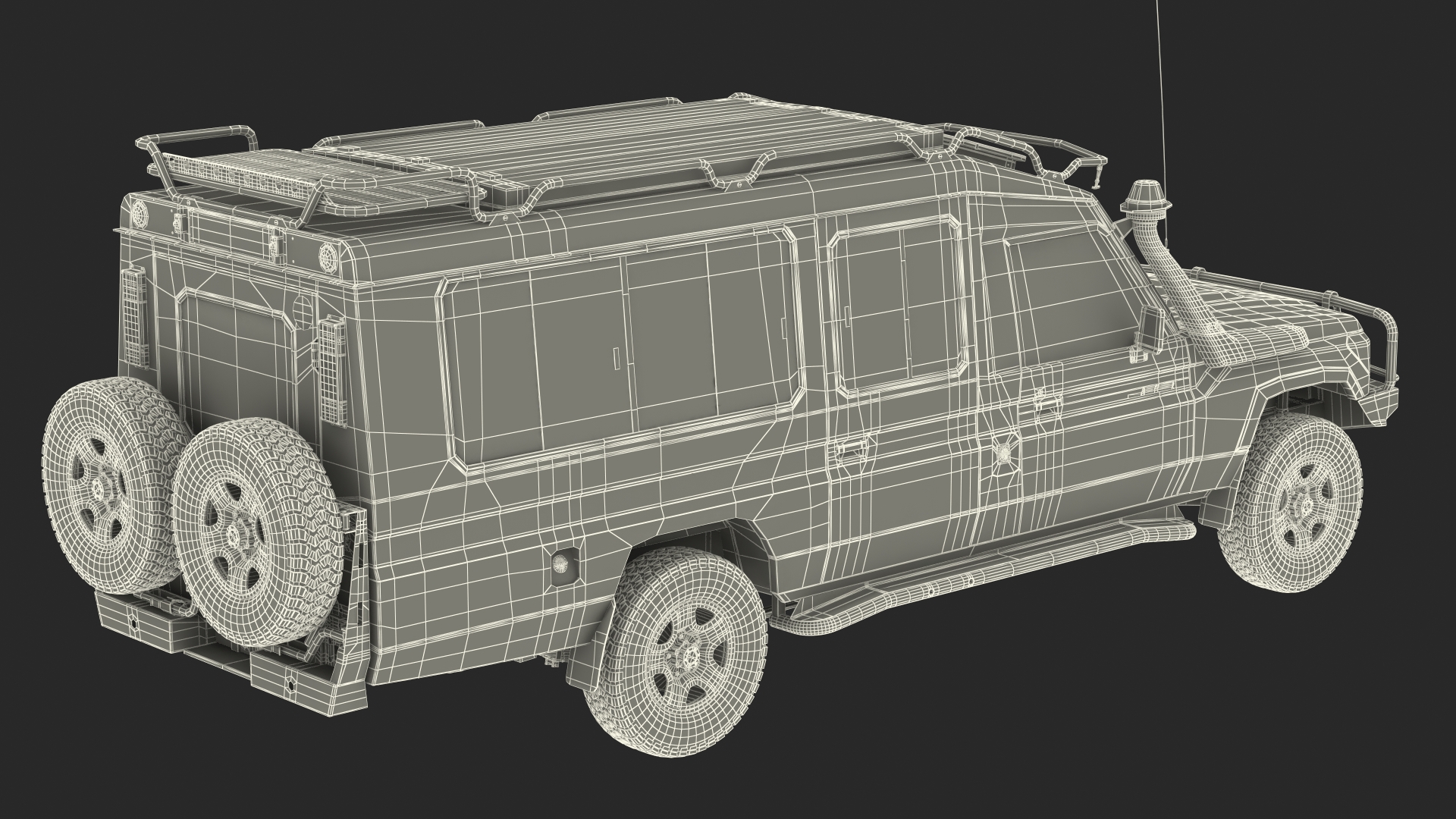 3D Toyota Land Cruiser Safari Green Dirty model