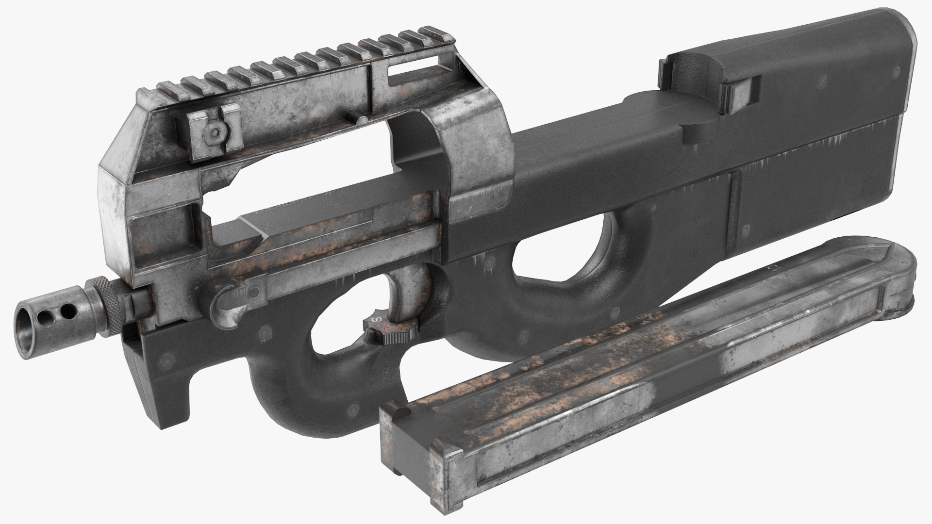 3D Submachine Gun Game Weapon