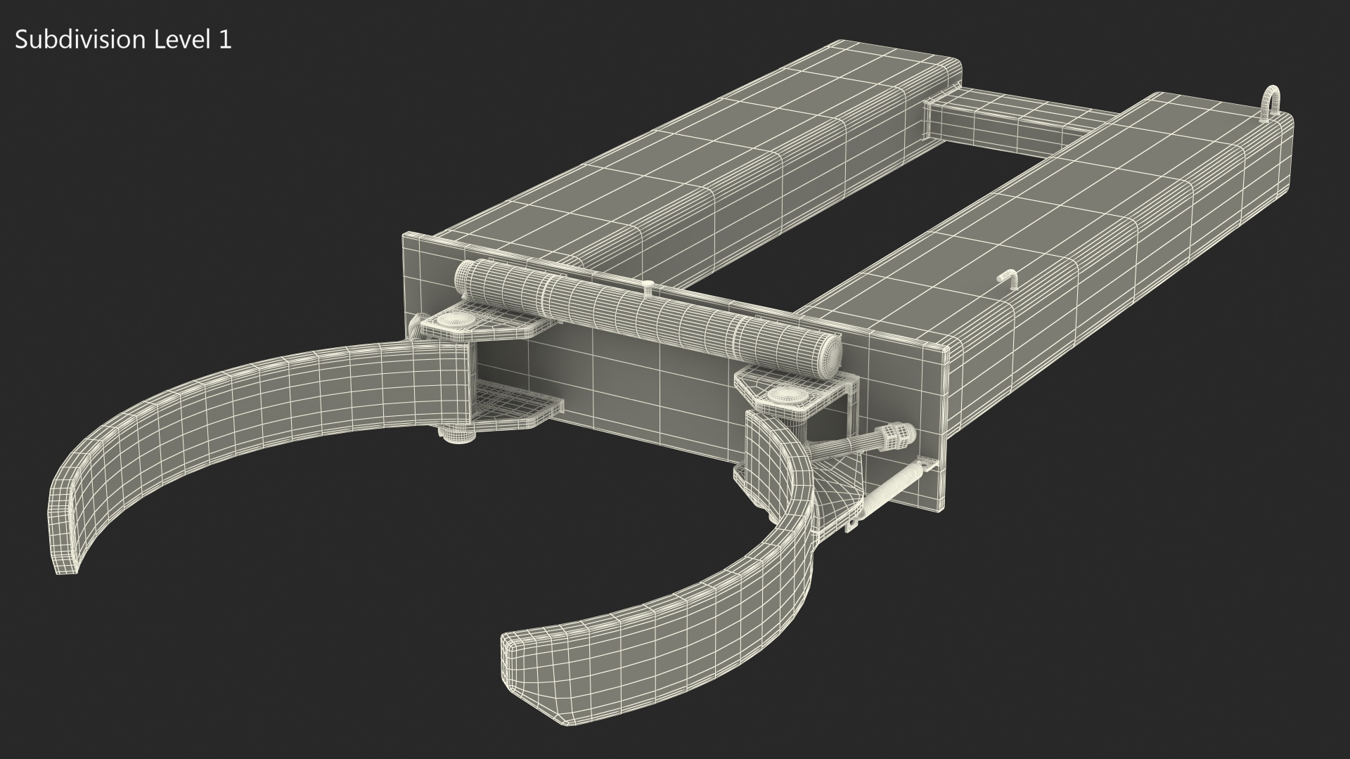 3D Single Drum Grab Lifter Forklift Attachment model