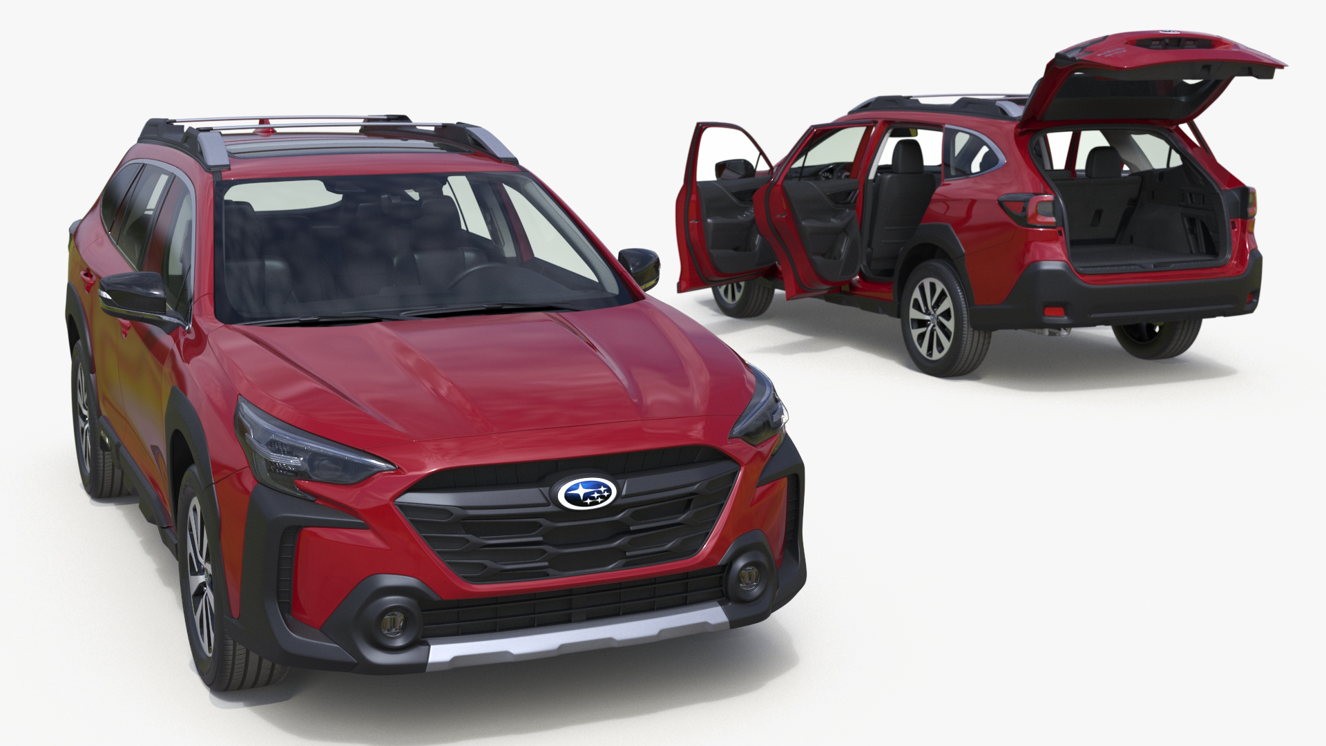 Subaru Outback 2025 Crimson Red Simplified 3D