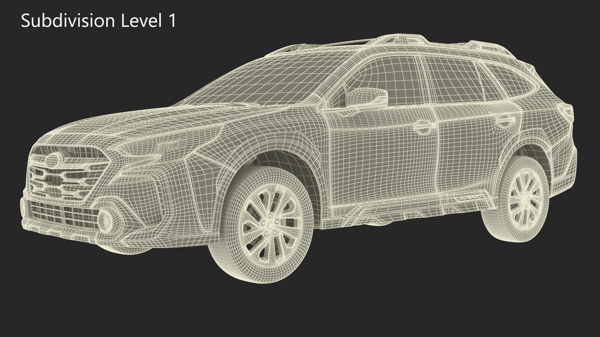 Subaru Outback 2025 Crimson Red Simplified 3D