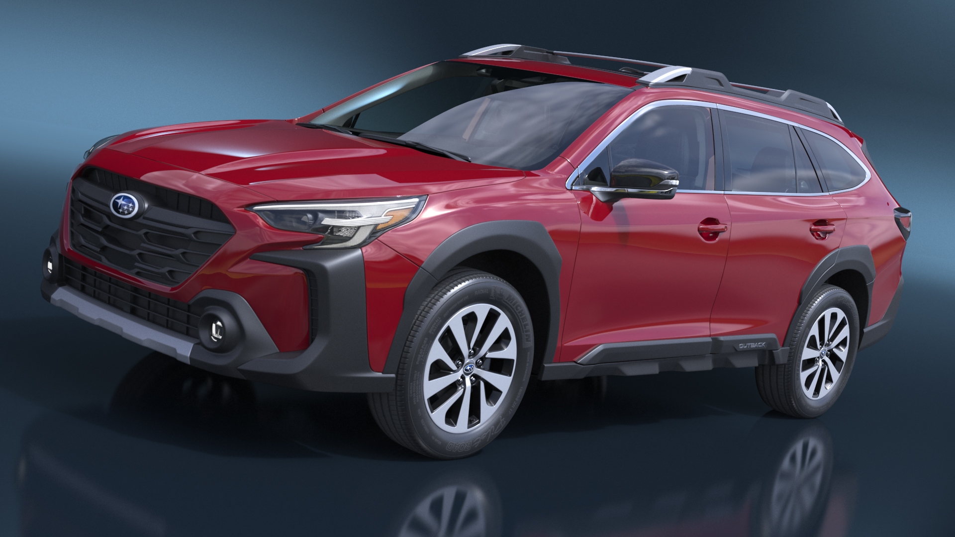 Subaru Outback 2025 Crimson Red Simplified 3D