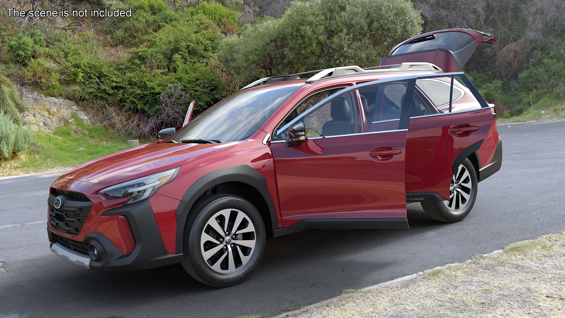 Subaru Outback 2025 Crimson Red Simplified 3D