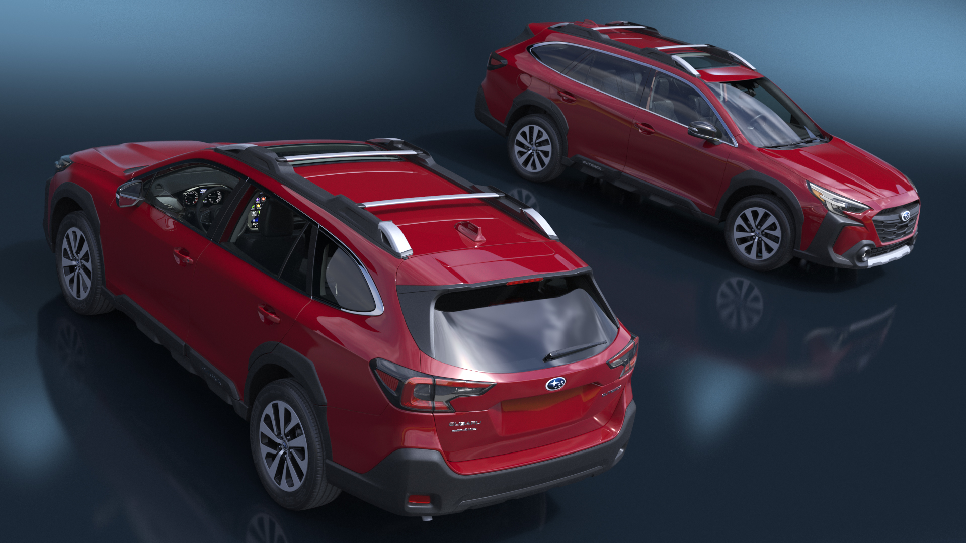 Subaru Outback 2025 Crimson Red Simplified 3D