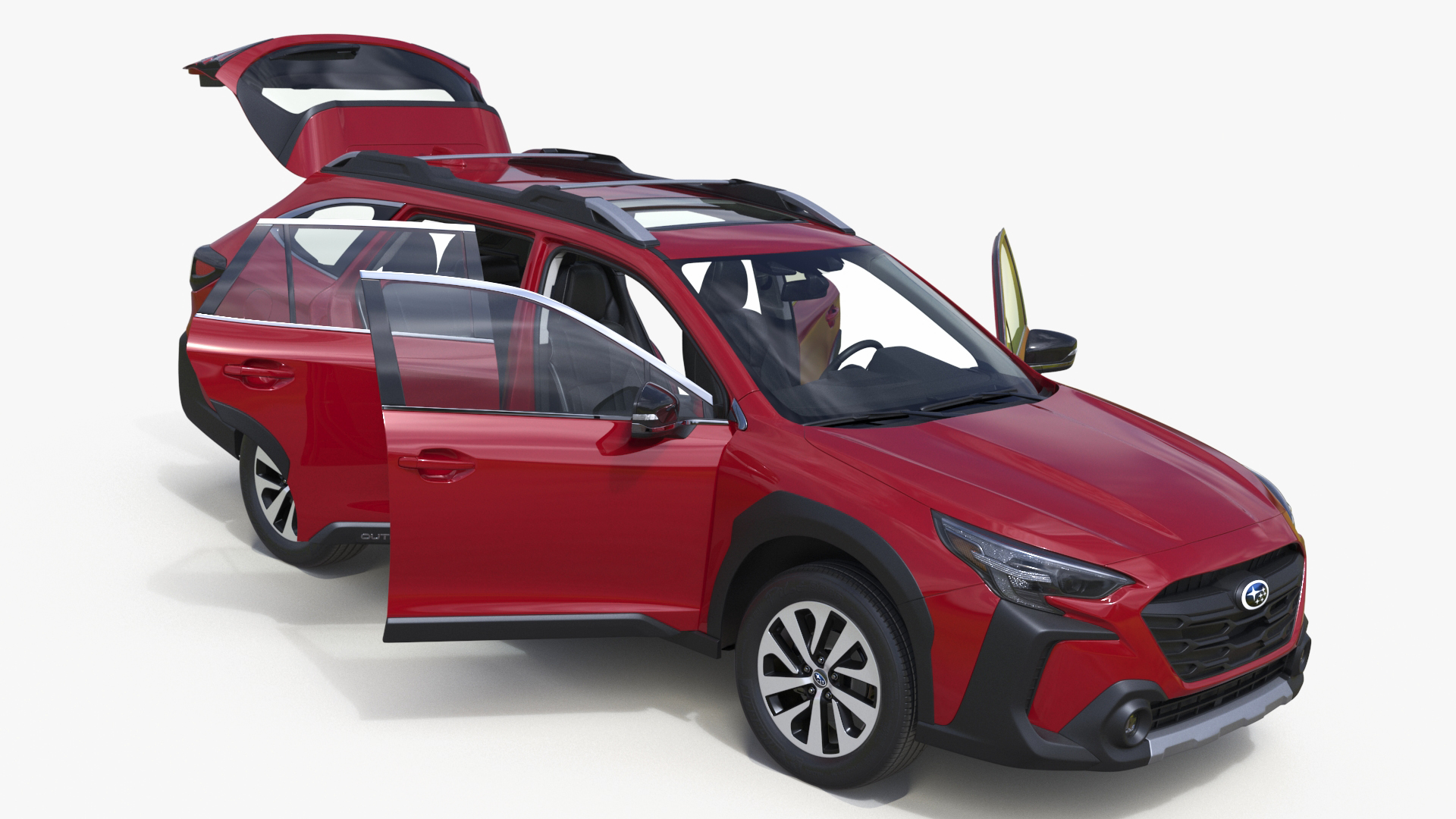 Subaru Outback 2025 Crimson Red Simplified 3D