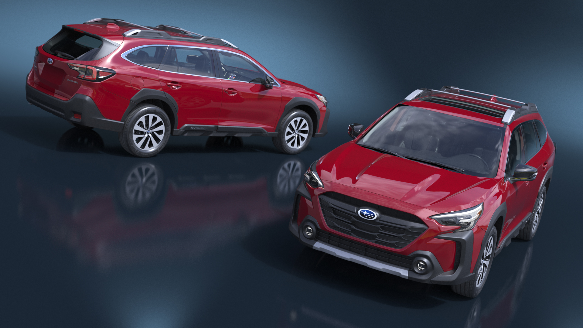 Subaru Outback 2025 Crimson Red Simplified 3D