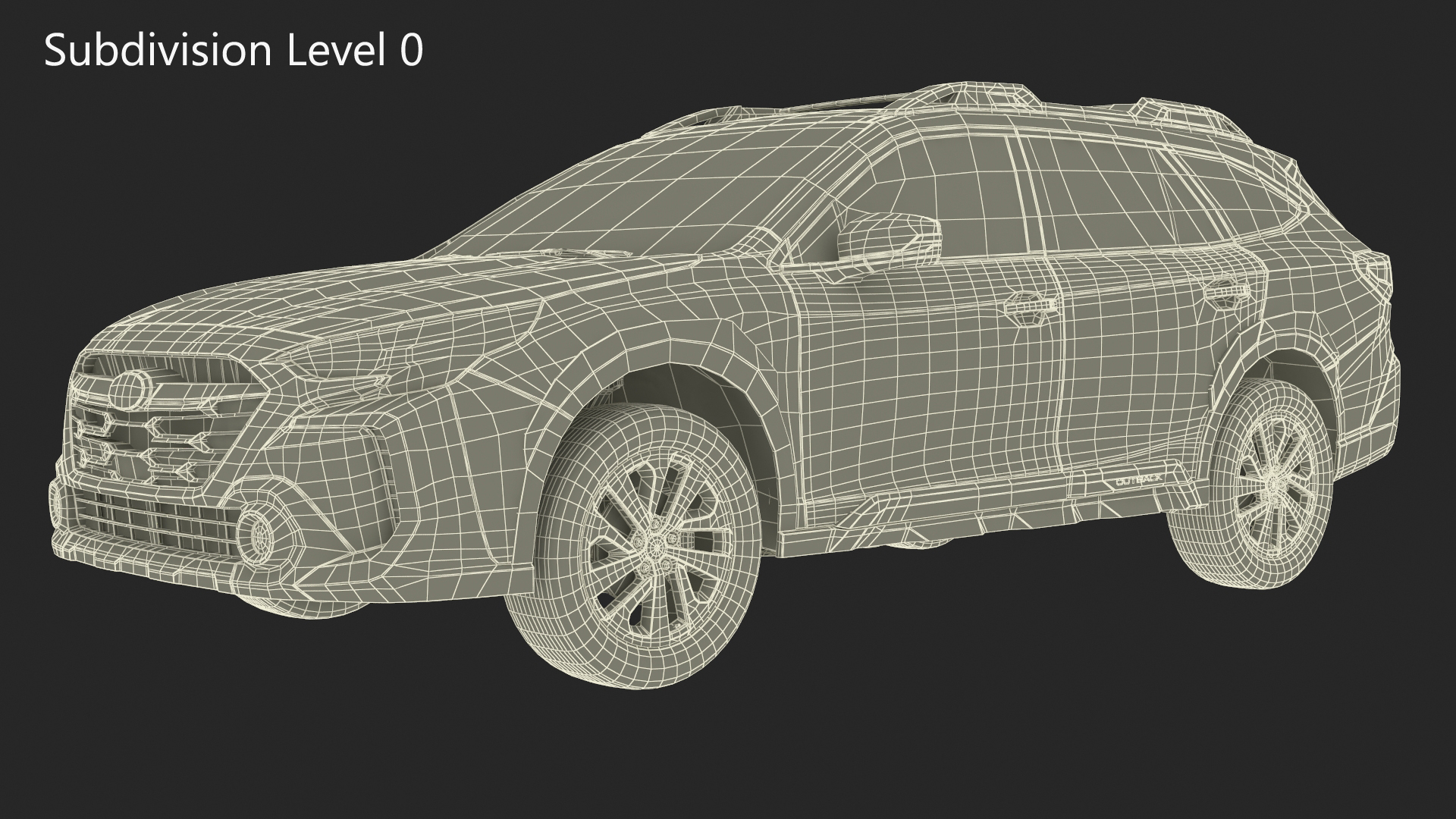 Subaru Outback 2025 Crimson Red Simplified 3D