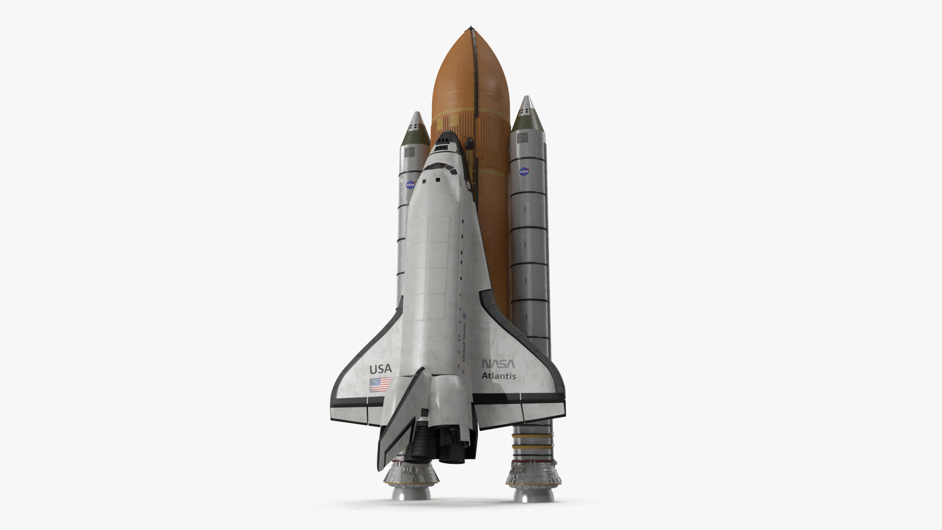 3D Space Shuttle with External Tank and Solid Rocket Boosters model