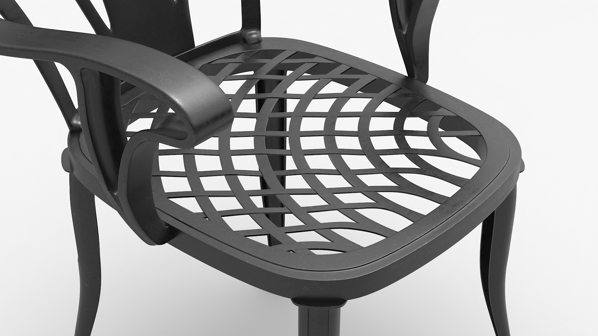 Garden Chair Black Metal 3D model