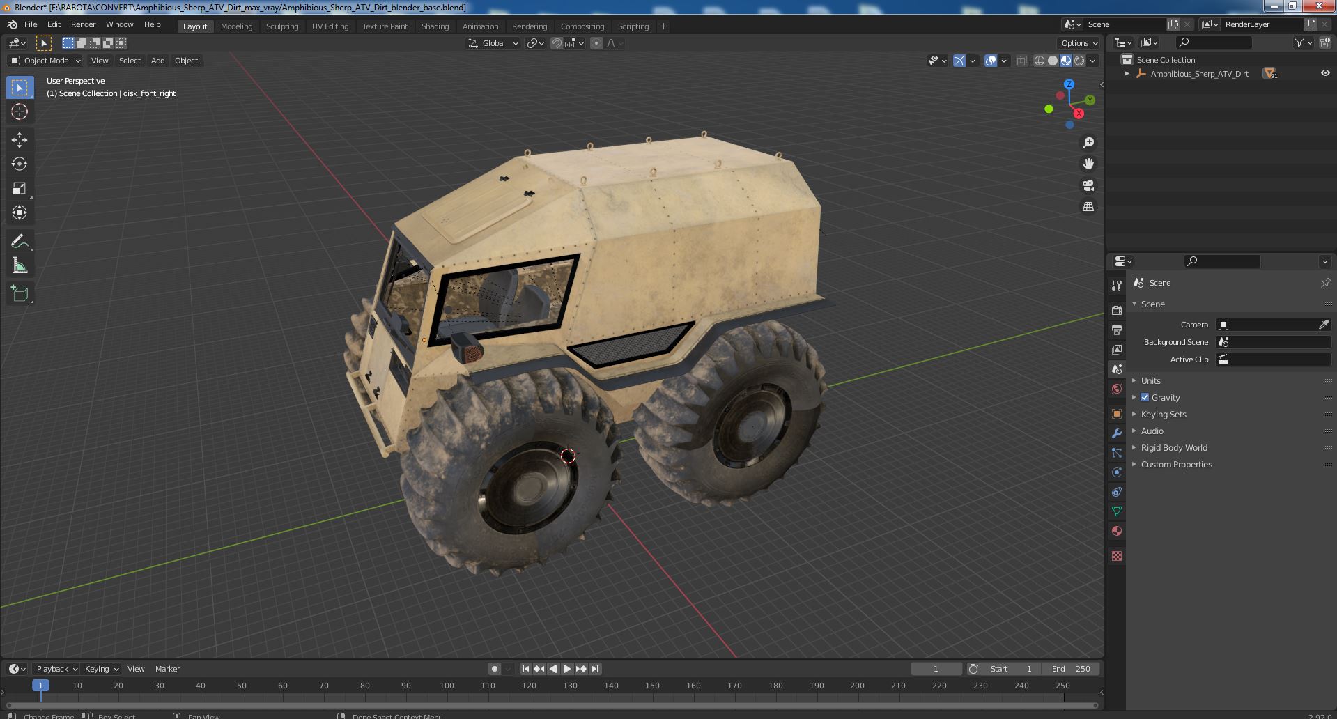 3D model Amphibious Sherp ATV Dirt