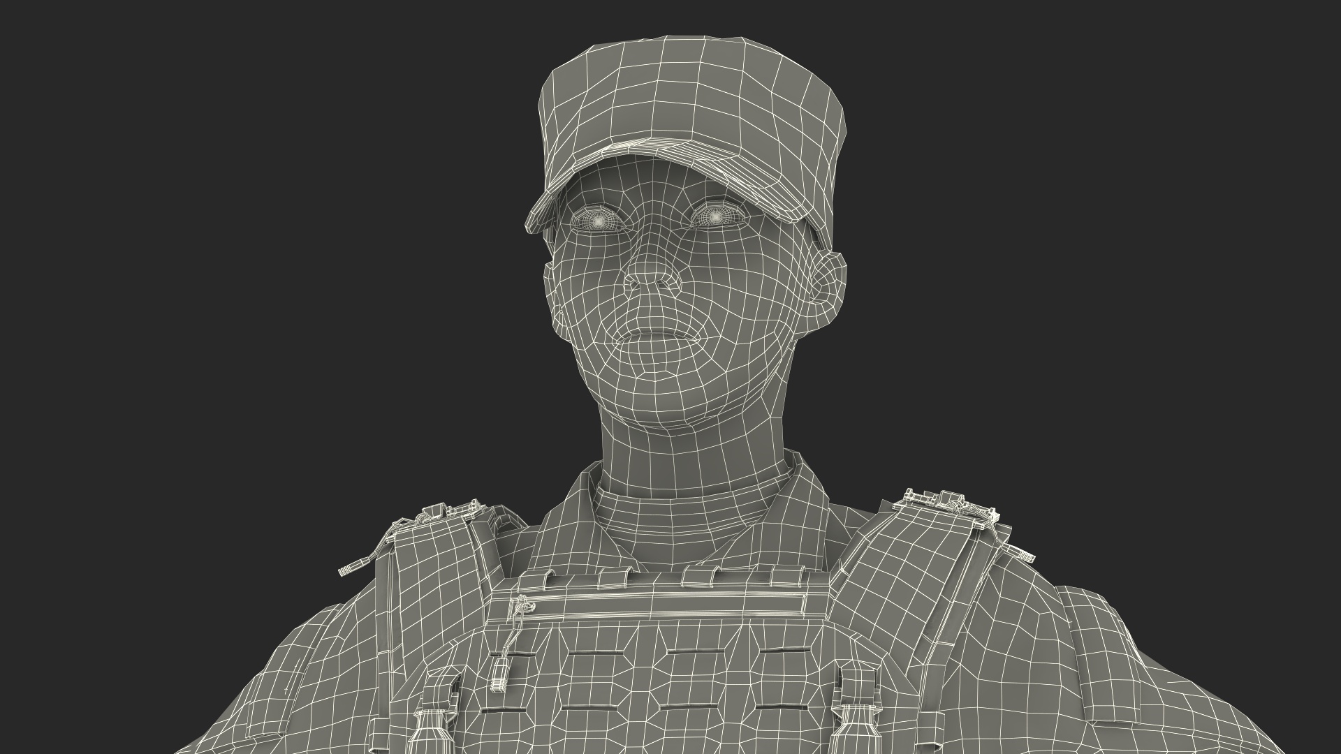 Female Soldier Wearing Bulletproof Vest 3D model