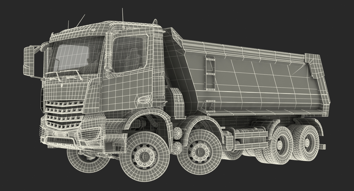 3D Mercedes Benz Arocs 8X8 Dump Truck Rigged