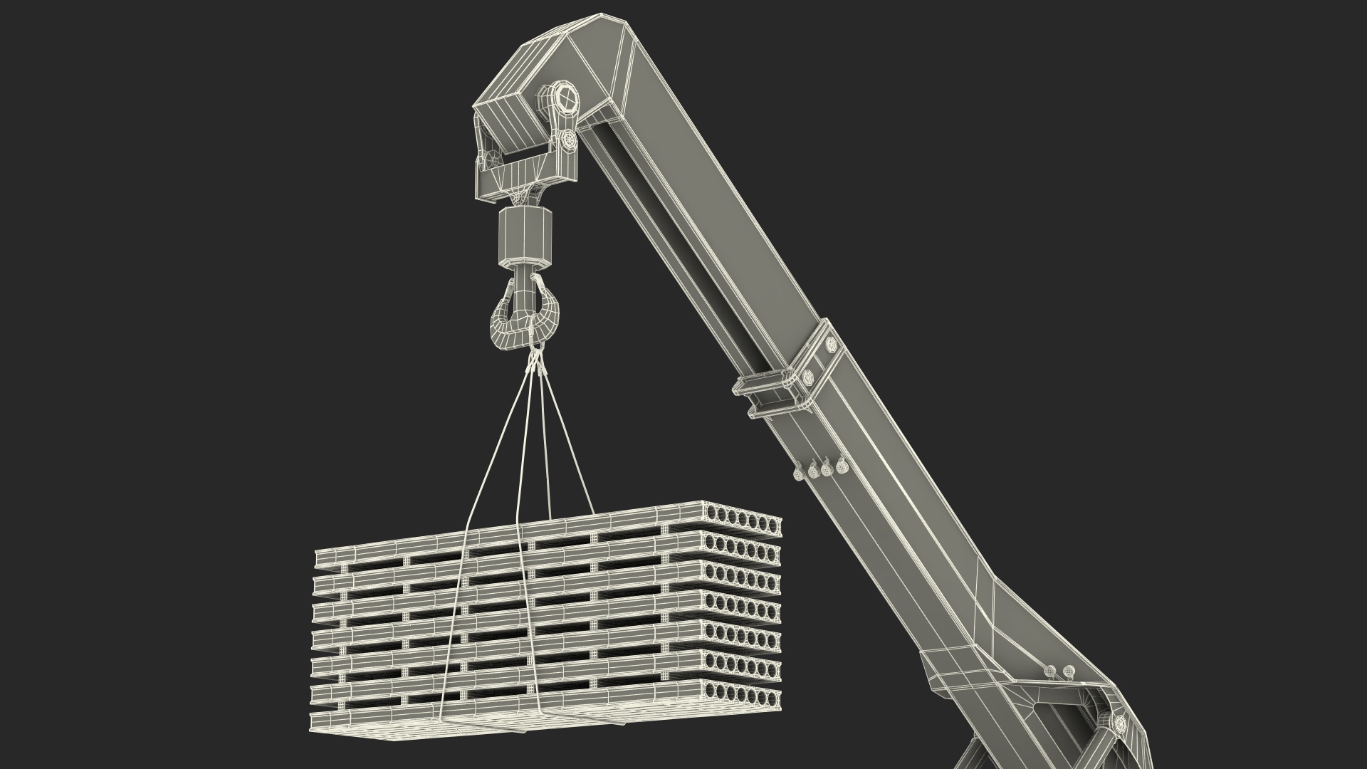 3D model Reachstacker Lifts Concrete Slabs Rigged