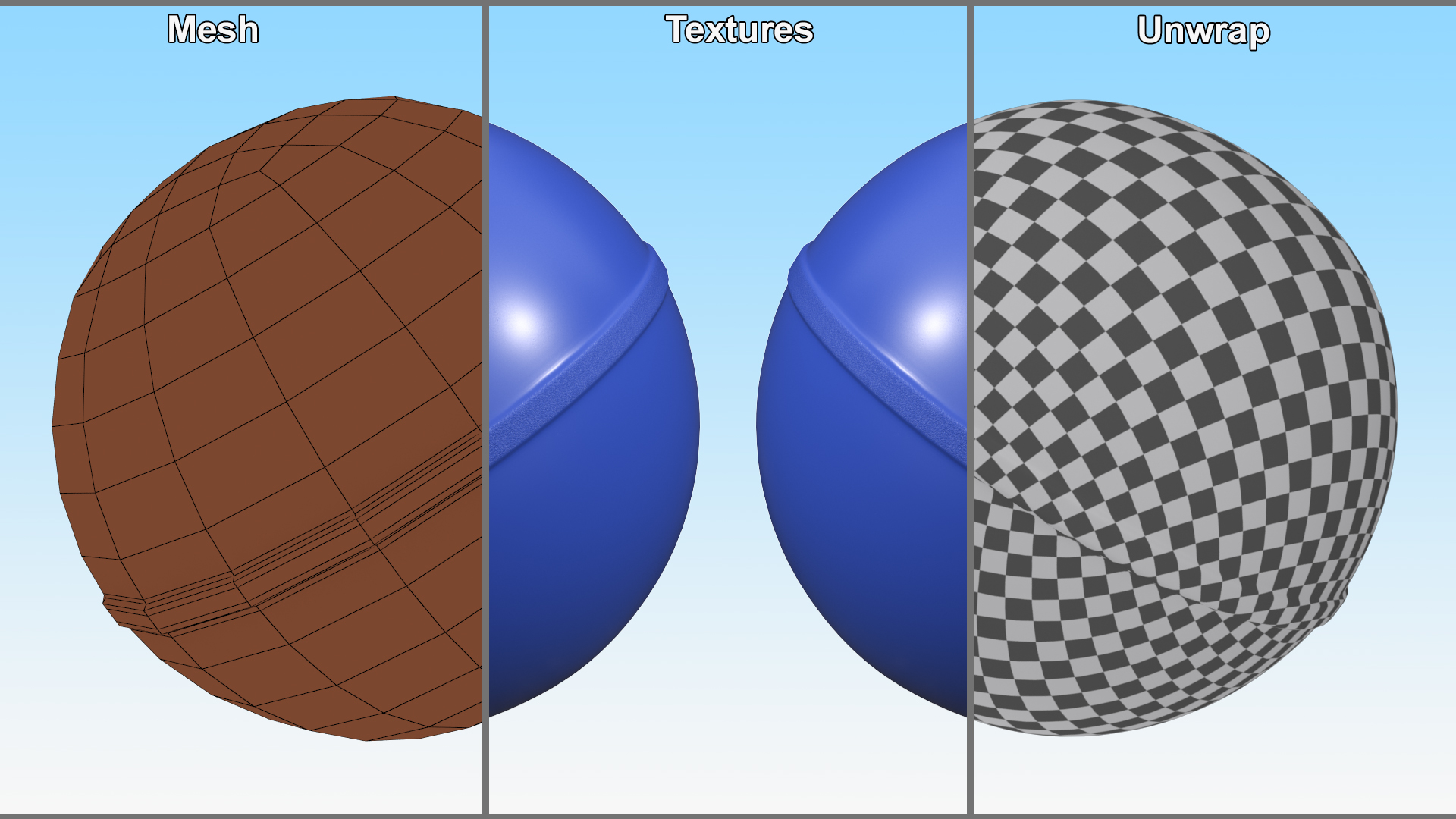 3D Rubber Bouncy Ball Blue model