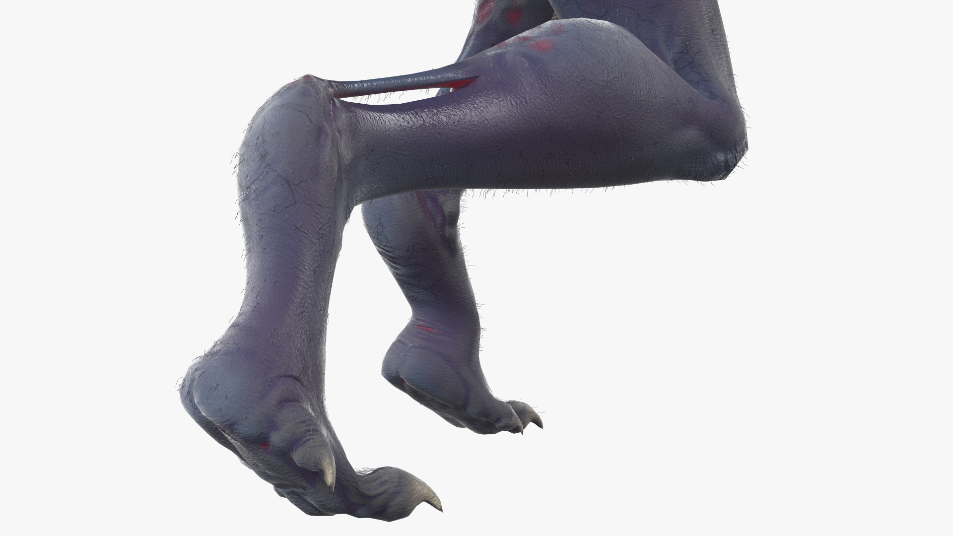 3D Scary Creature Attacking Pose Fur model