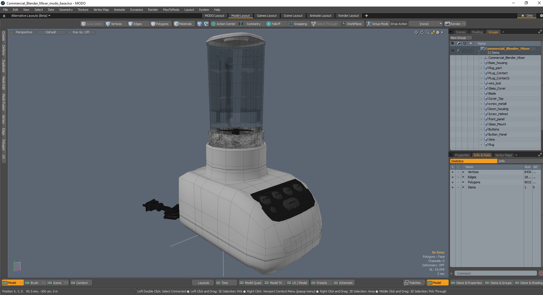 Commercial Blender Mixer 3D model