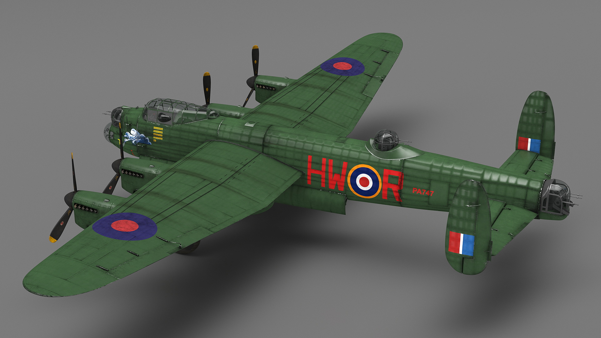 3D model Avro Lancaster Four Engined Heavy Bomber