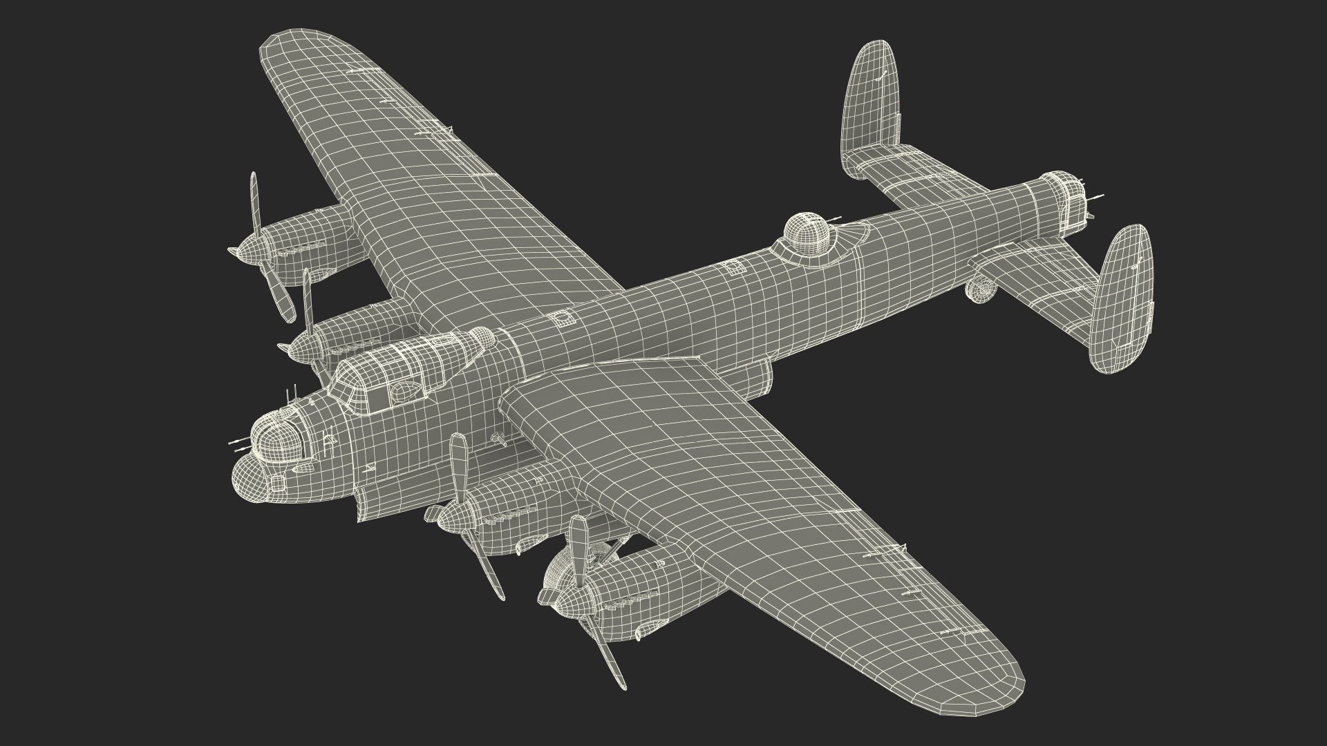 3D model Avro Lancaster Four Engined Heavy Bomber