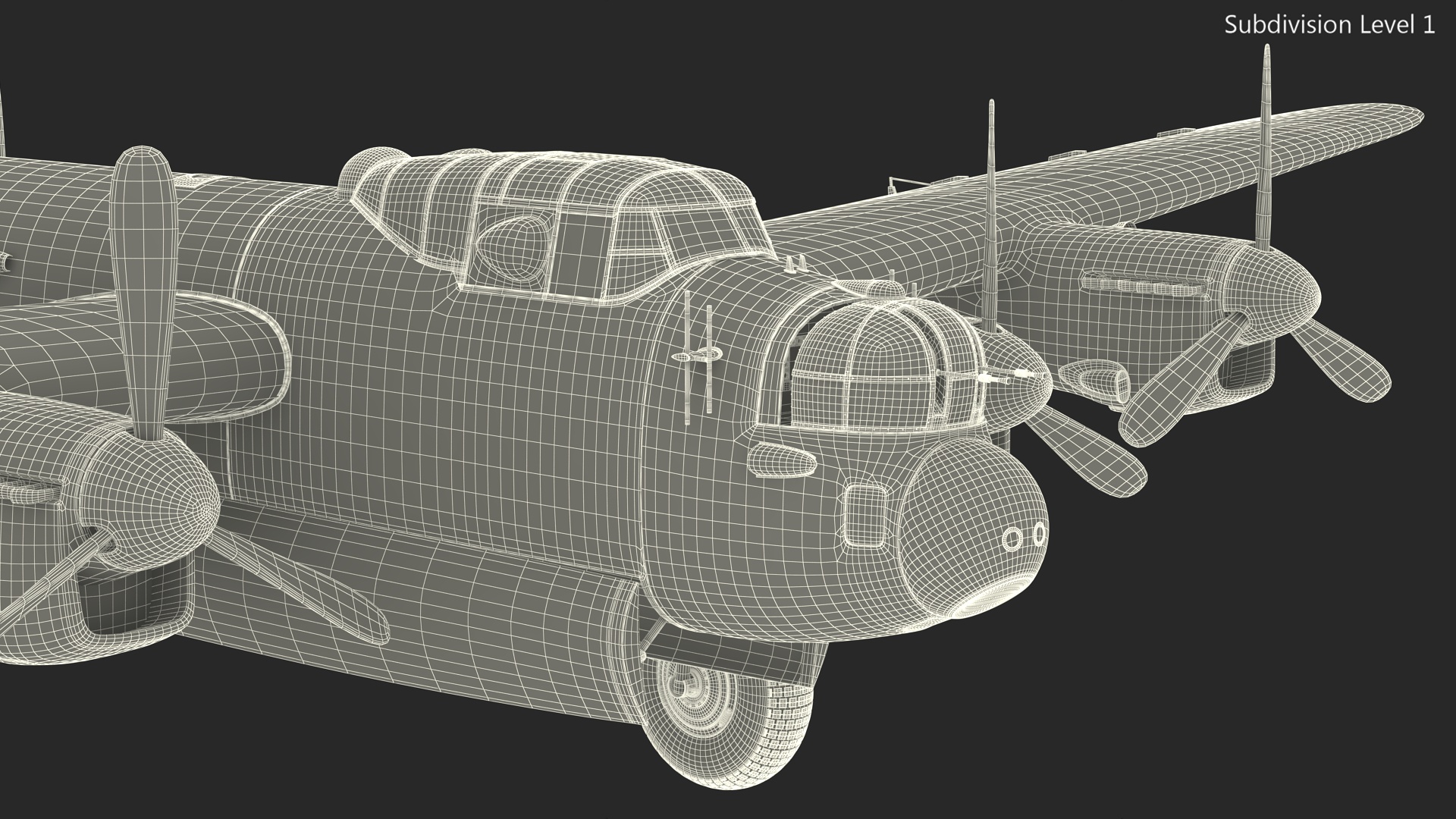 3D model Avro Lancaster Four Engined Heavy Bomber