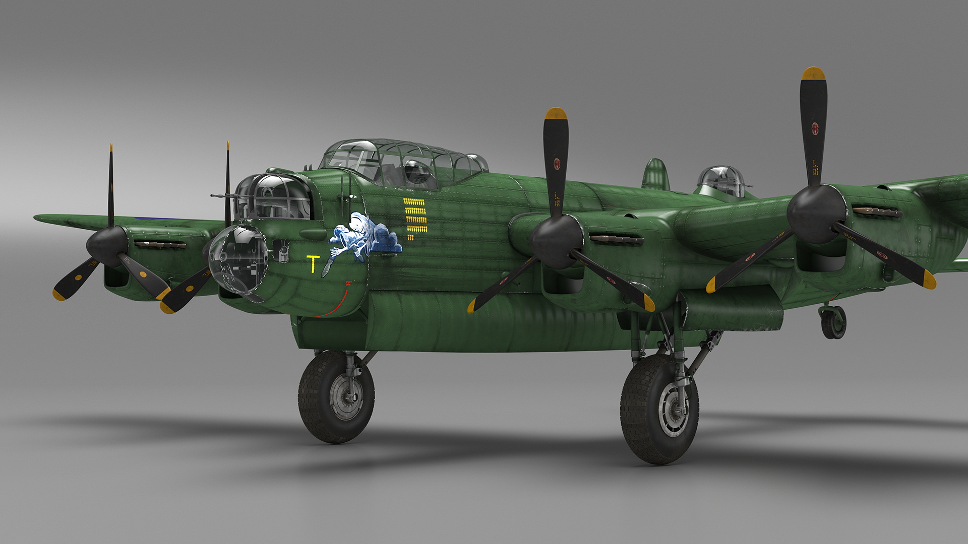 3D model Avro Lancaster Four Engined Heavy Bomber