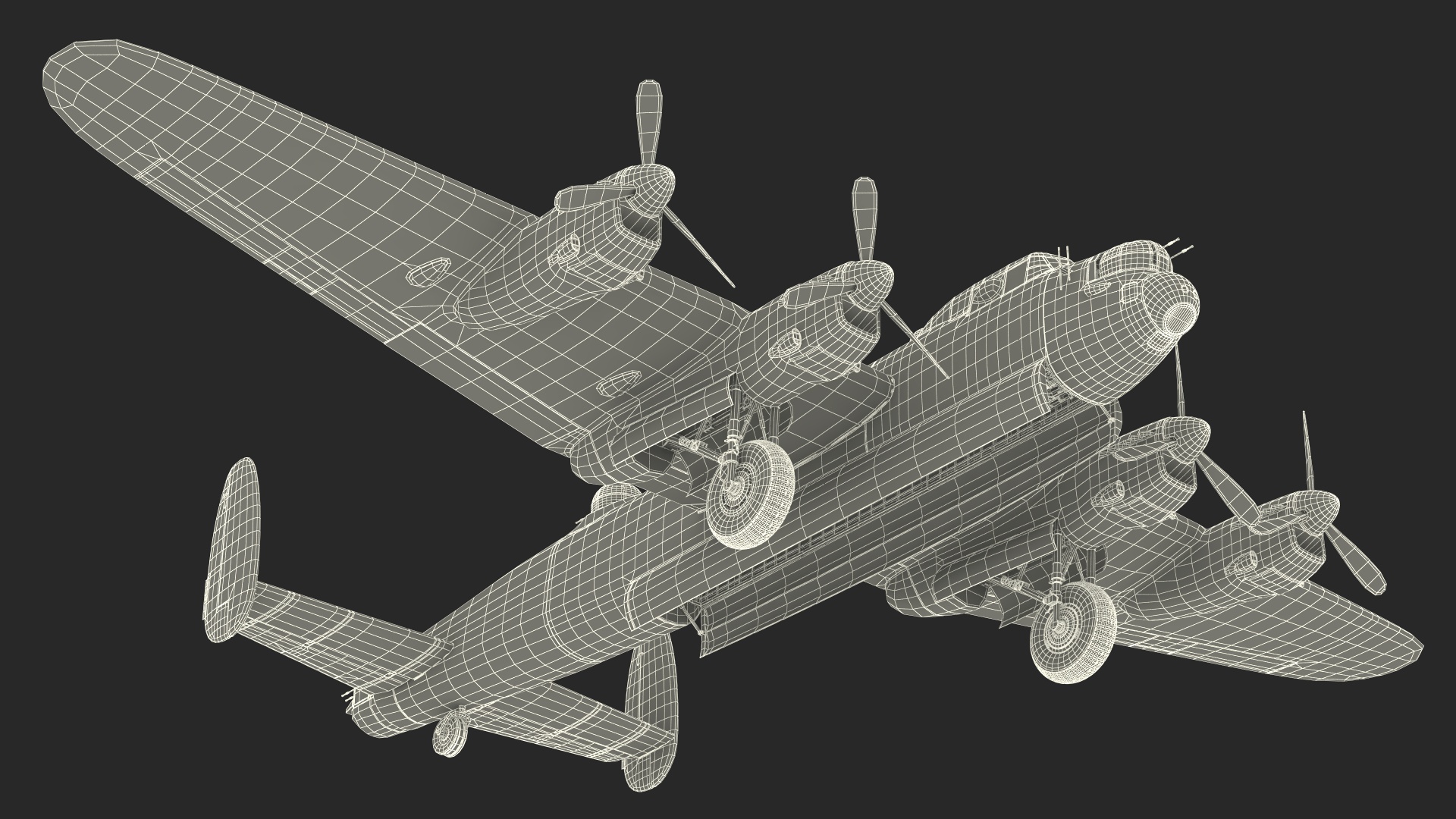 3D model Avro Lancaster Four Engined Heavy Bomber